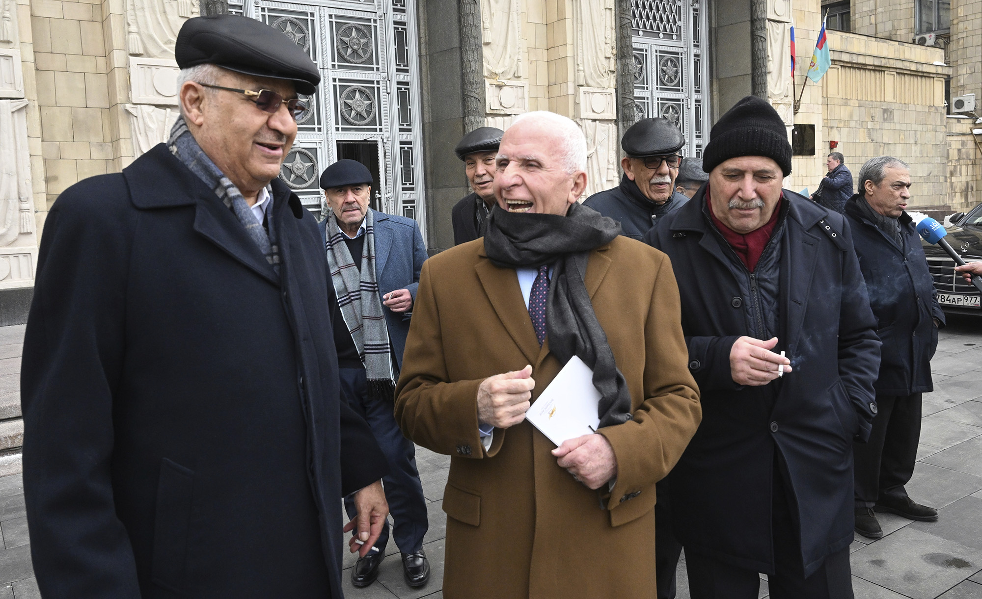 Azzam Al-Ahmad, a member of Fatah's central committee and of the Executive Committee of the Palestine Liberation Organization, leaves after the Intra-Palestinian meeting in Moscow, Russia, on February 29.