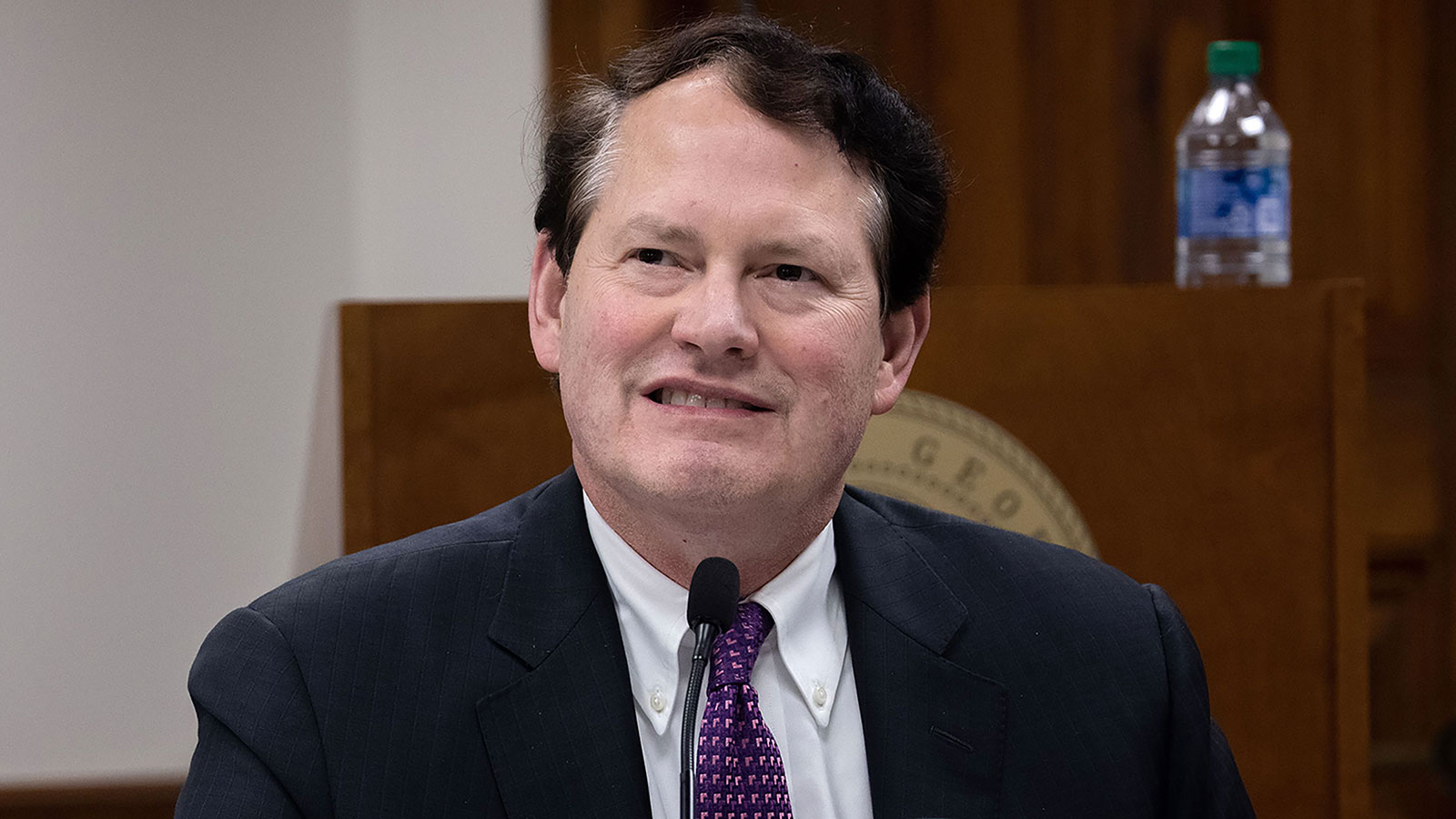 Smith is seen inside of the Georgia State Capitol in Atlanta, Georgia during an election hearing on December 3, 2020.
