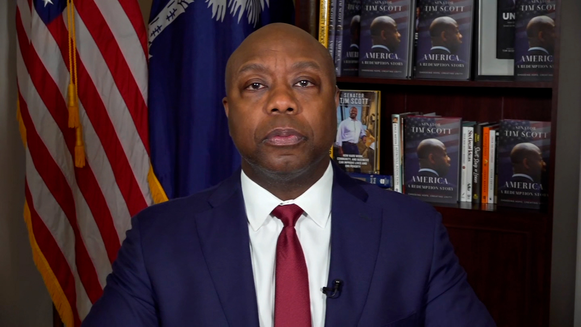 Sen. Tim Scott is pictured on CNN's "State of the Union" during an interview on January 21.