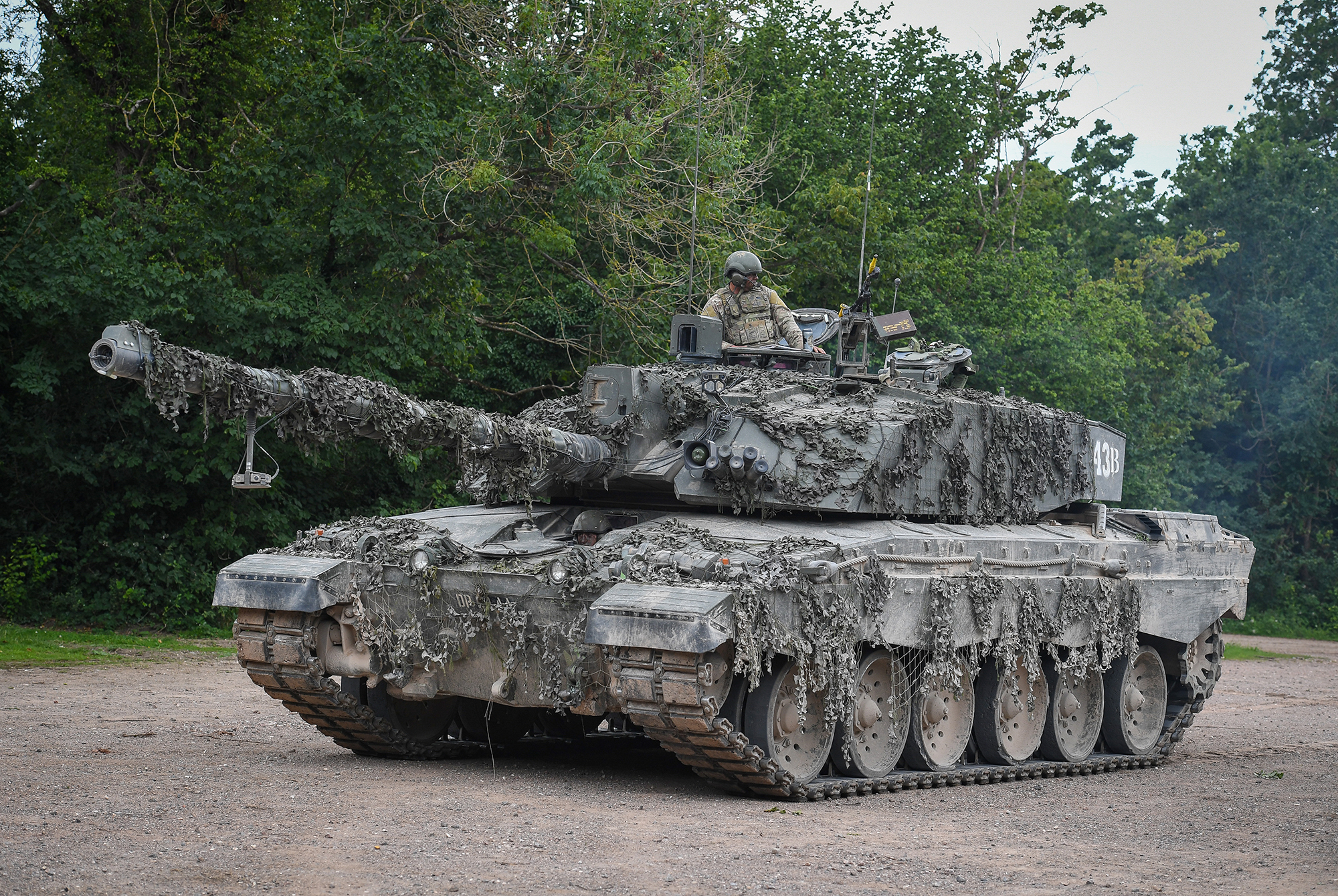 Challenger 2 Main Battle Tank during a training exercise on Salisbury Plain Training Area on July 3, 2020 in Salisbury, England. 