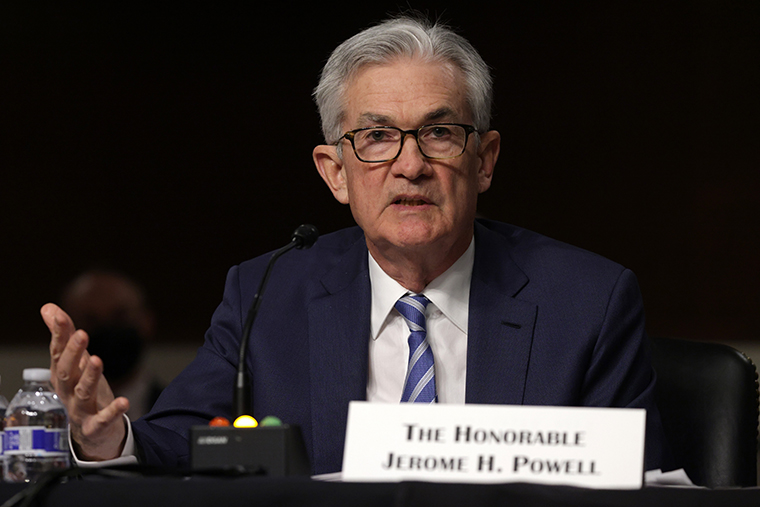Federal Reserve Board Chairman Jerome Powell testifies during a hearing before Senate Banking, Housing and Urban Affairs Committee on Capitol Hill November 30, 2021 in Washington, DC.