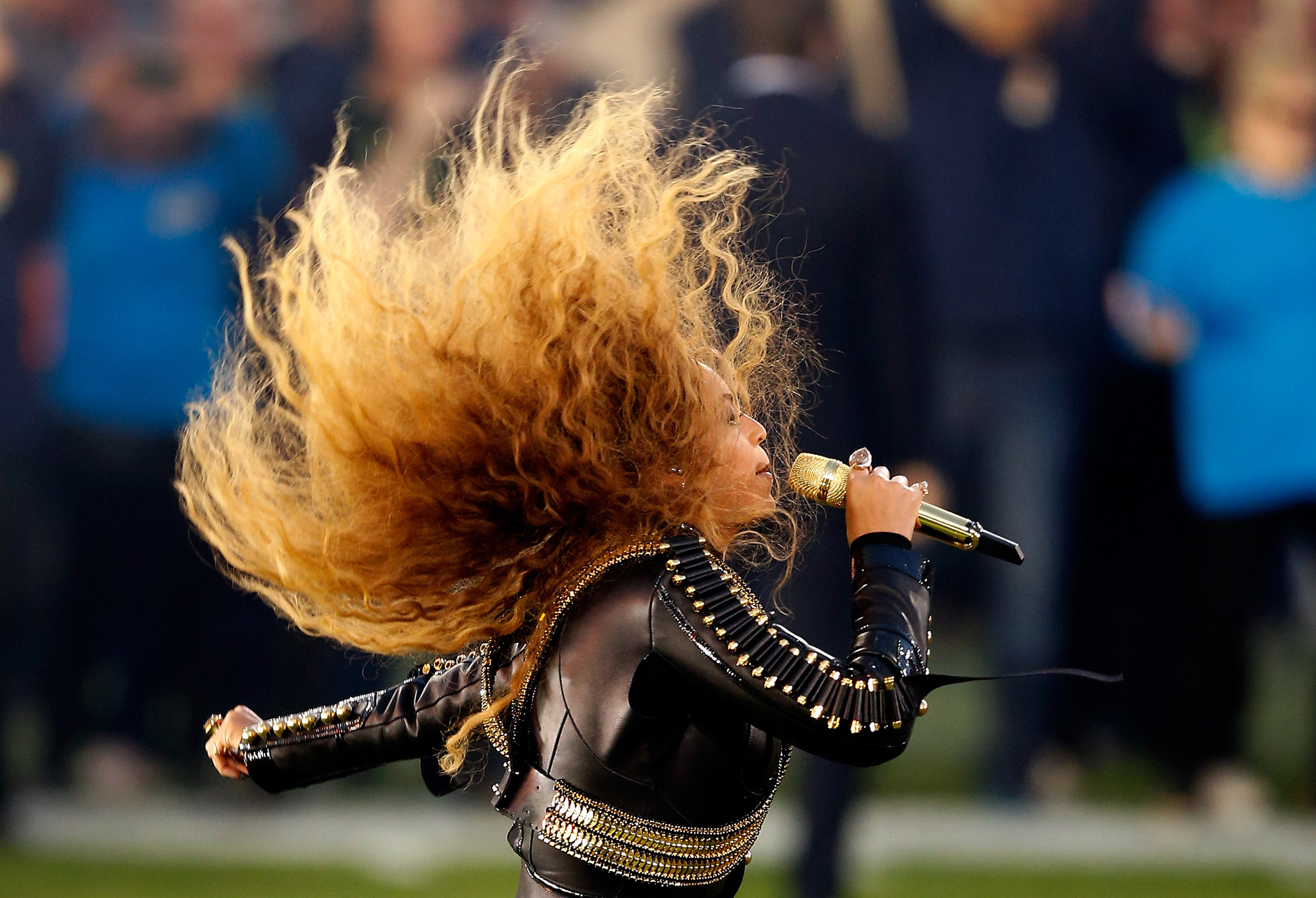 Beyonce performs during the 2016 Super Bowl halftime show.