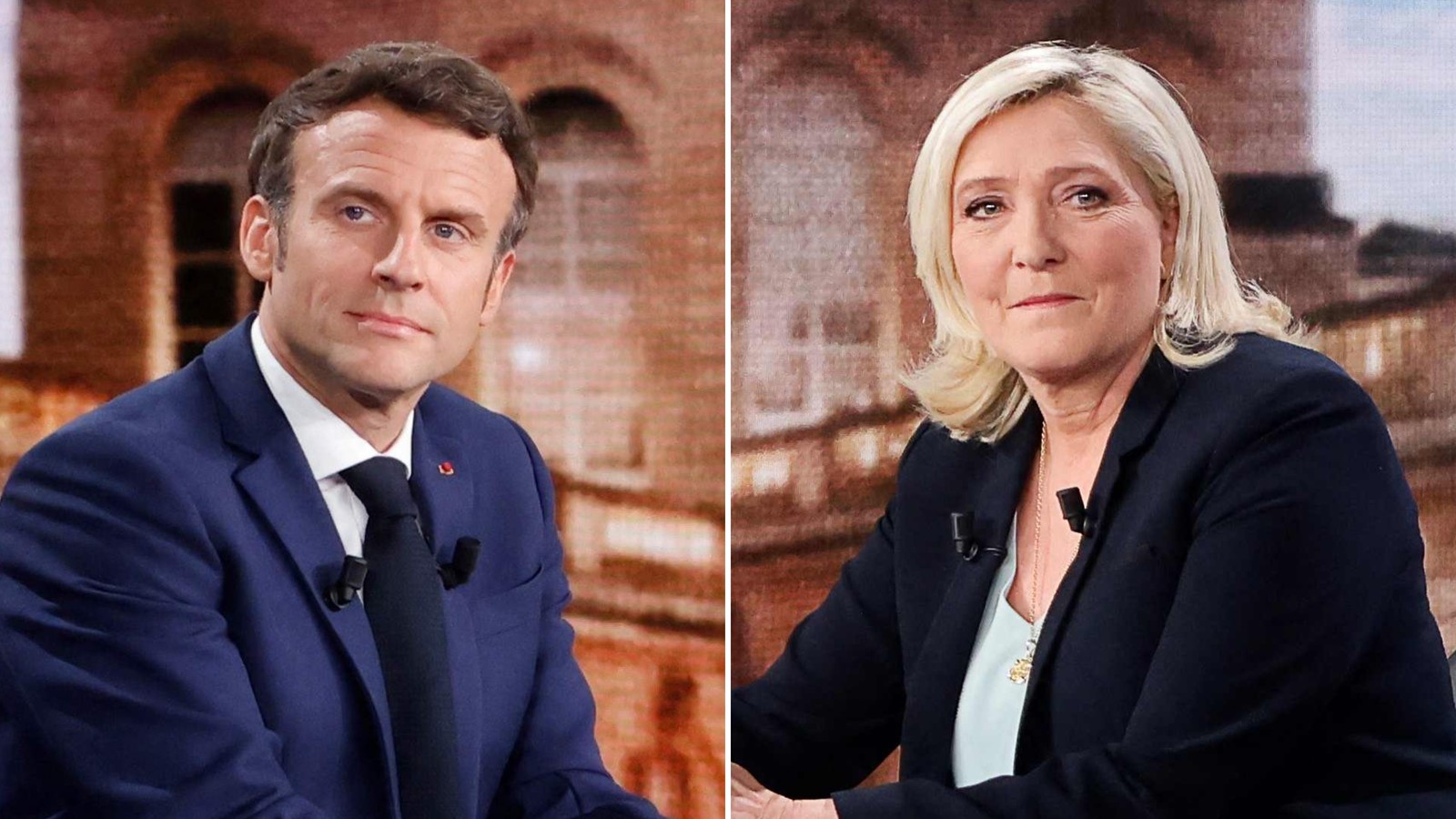 French presidential candidates Emmanuel Macron and Marine Le Pen. 