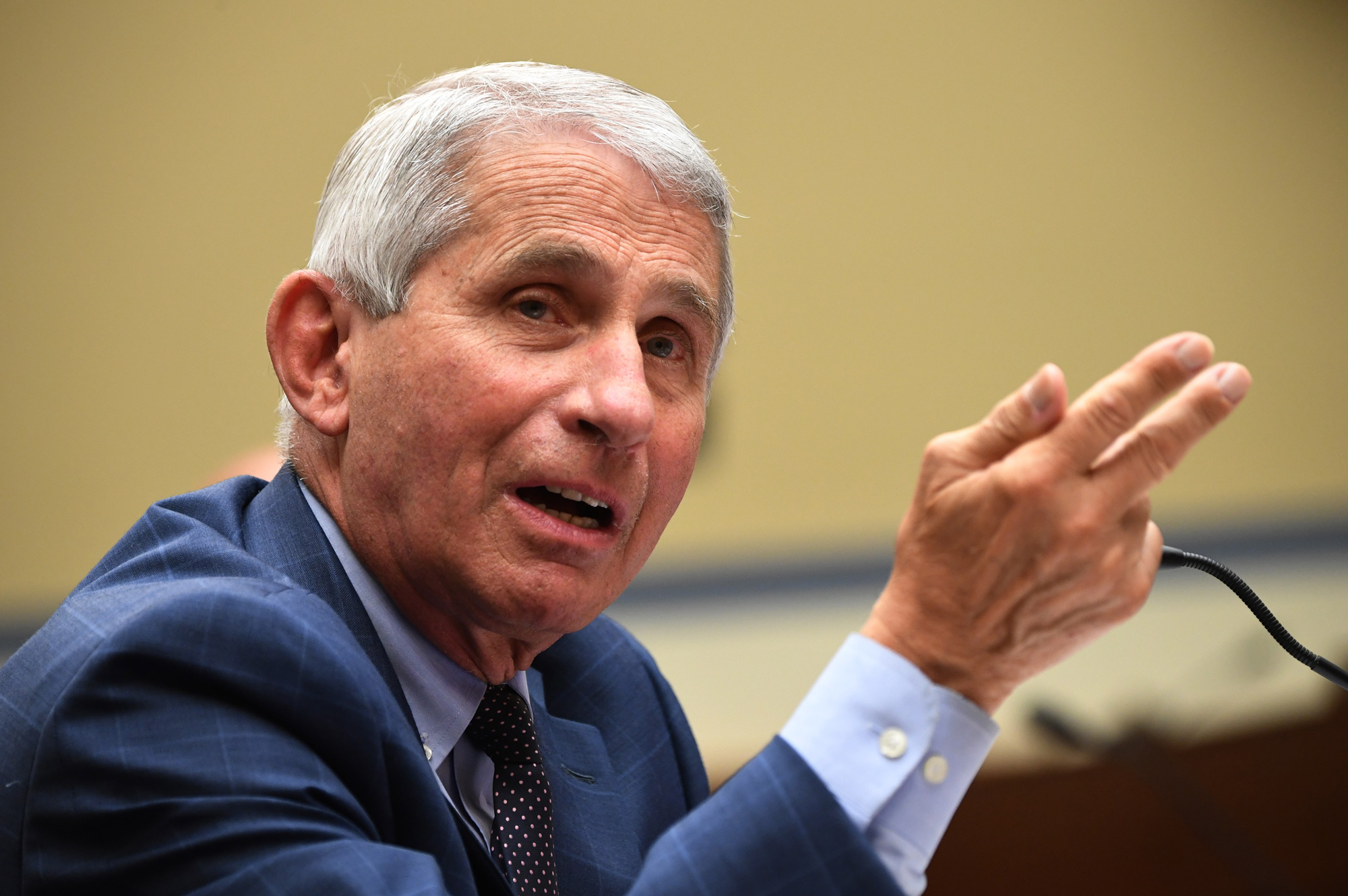 Anthony Fauci, director of the National Institute for Allergy and Infectious Diseases, testifies during a House Subcommittee on the Coronavirus Crisis hearing on Capitol Hill in Washington, DC, on July 31.