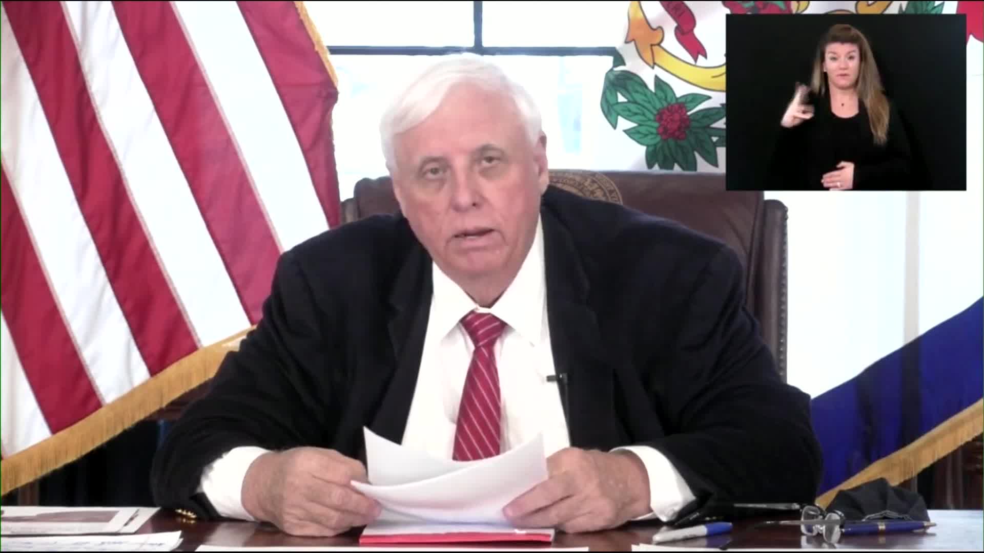 West Virginia Governor Jim Justice speaks during a press conference on January 11. 