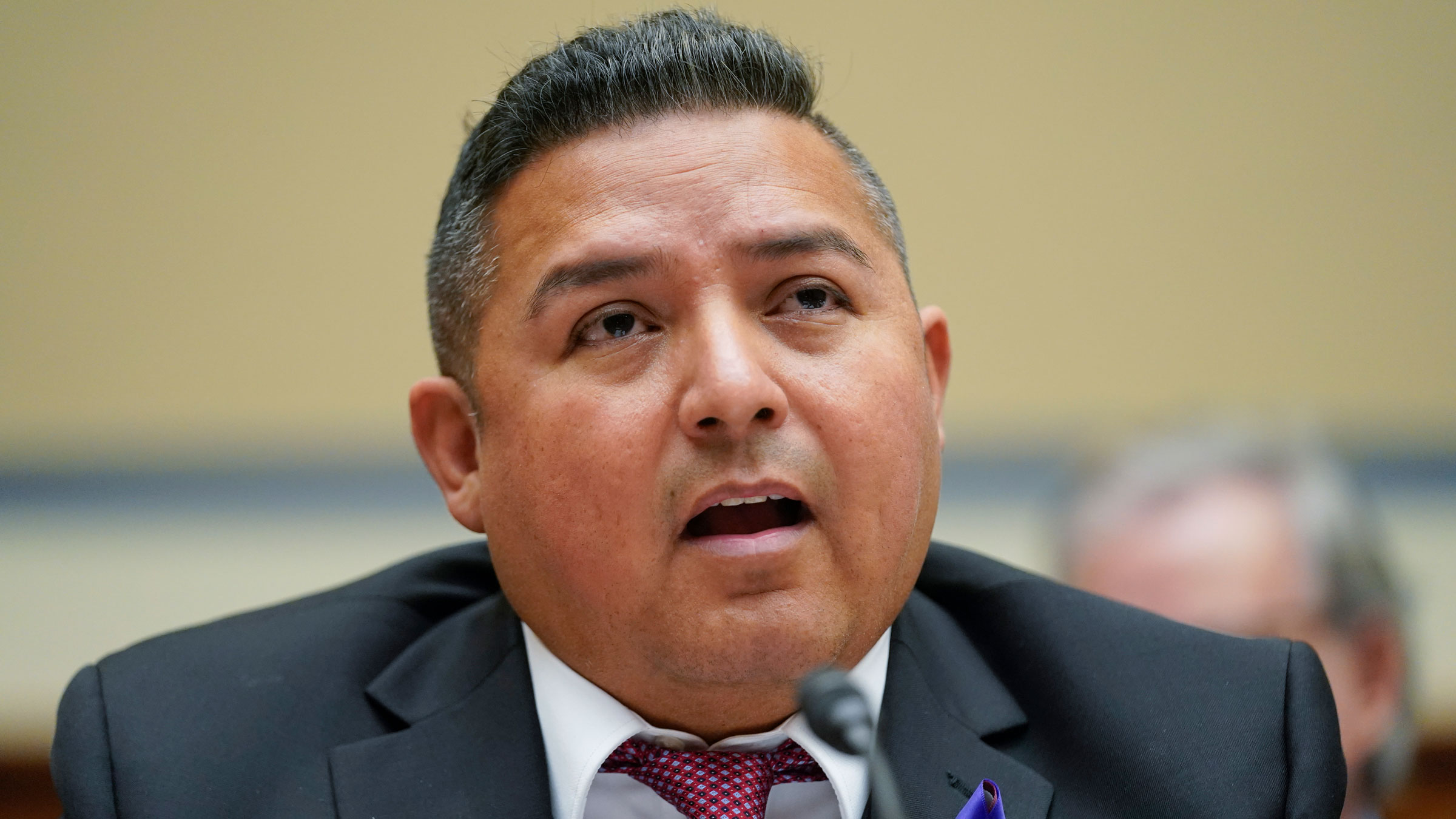 Roy Guerrero, a pediatrician from Uvalde, Texas, speaks during Wednesday's hearing.