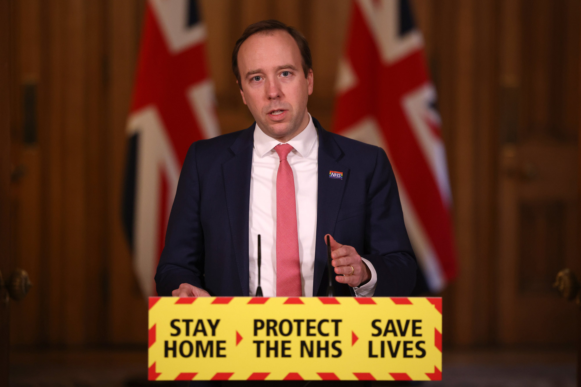 Health Secretary, Matt Hancock speaks at the government coronavirus briefing at Downing Street on March 5 in London.