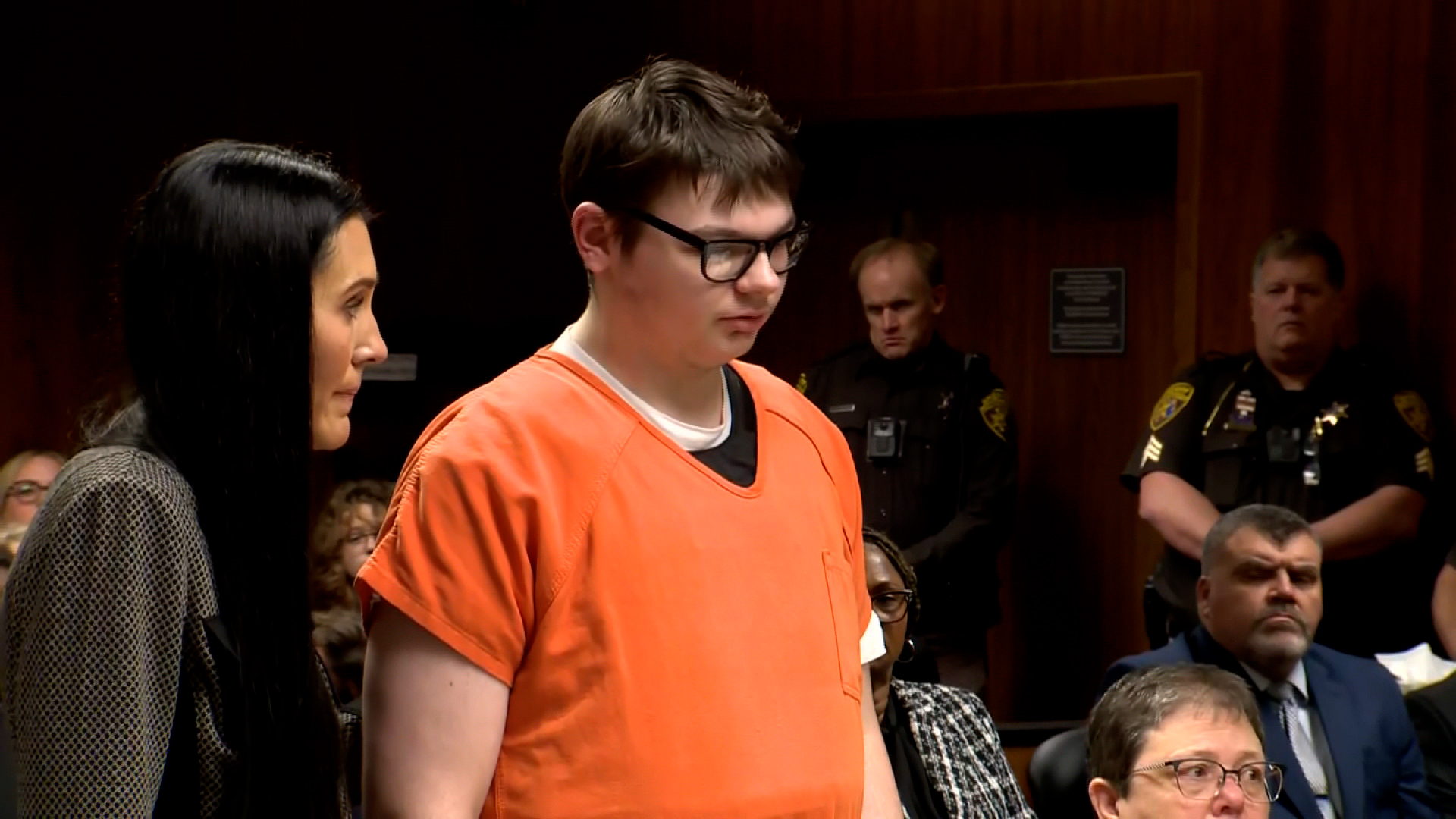 Ethan Crumbley speaks during his sentencing hearing on Friday.