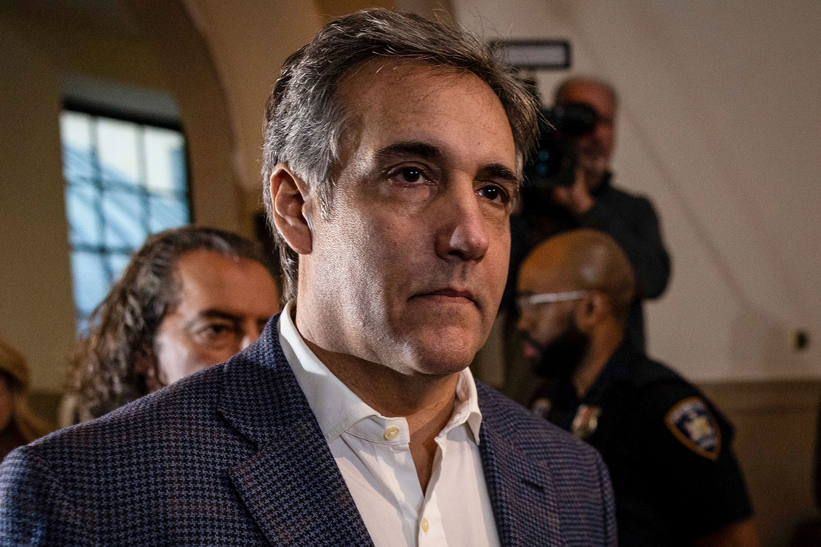 Cohen returns to the courthouse after a break on Tuesday, October 24.