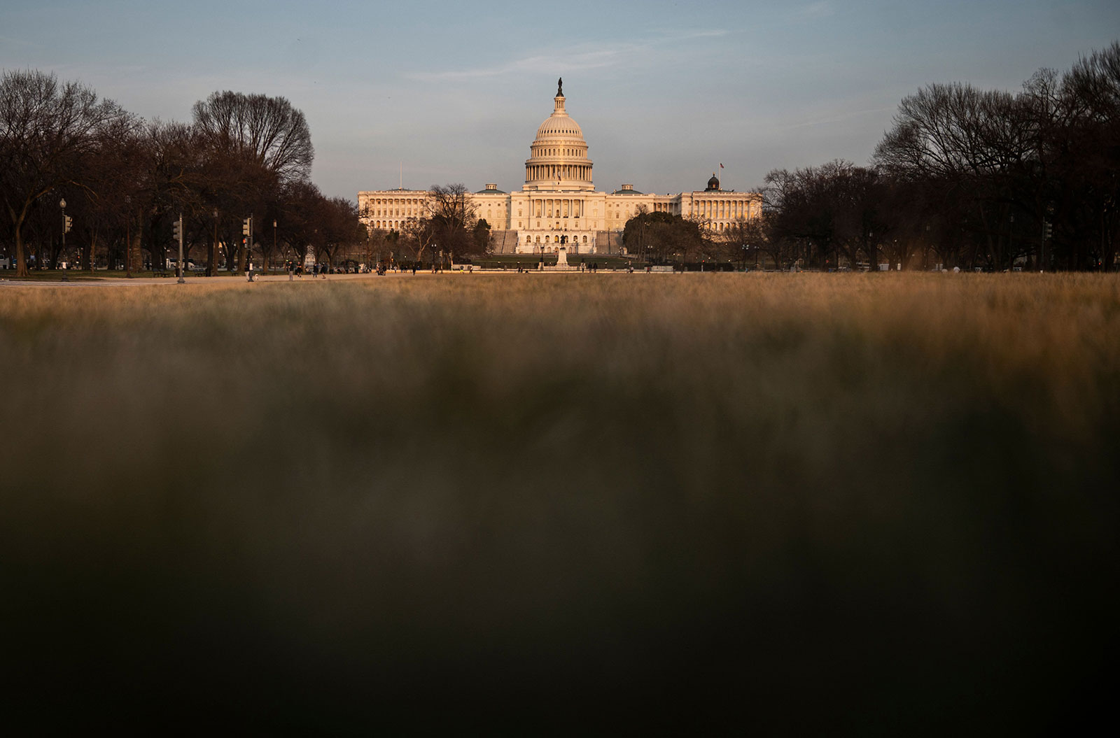 The US Capitol is seen in the evening from the National Mall in Washington, DC on March 8. 