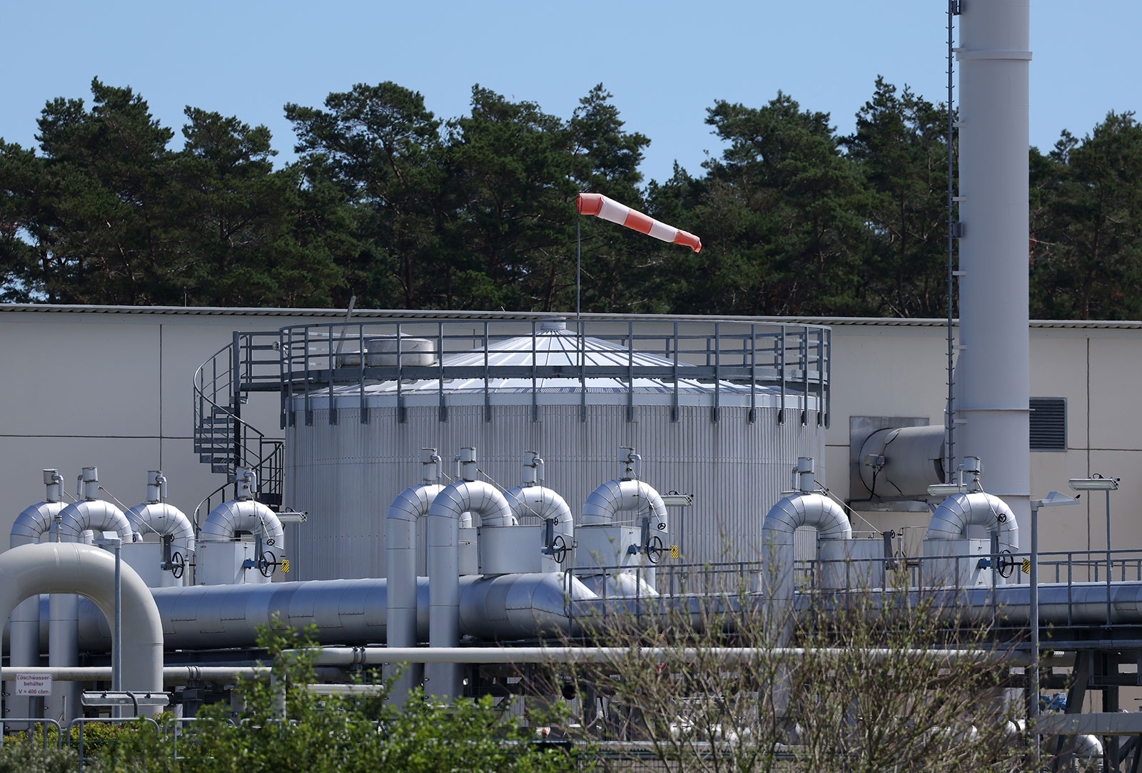 The receiving station for the Nord Stream 1 natural gas pipeline stands on July 11 near Lubmin, Germany. 
