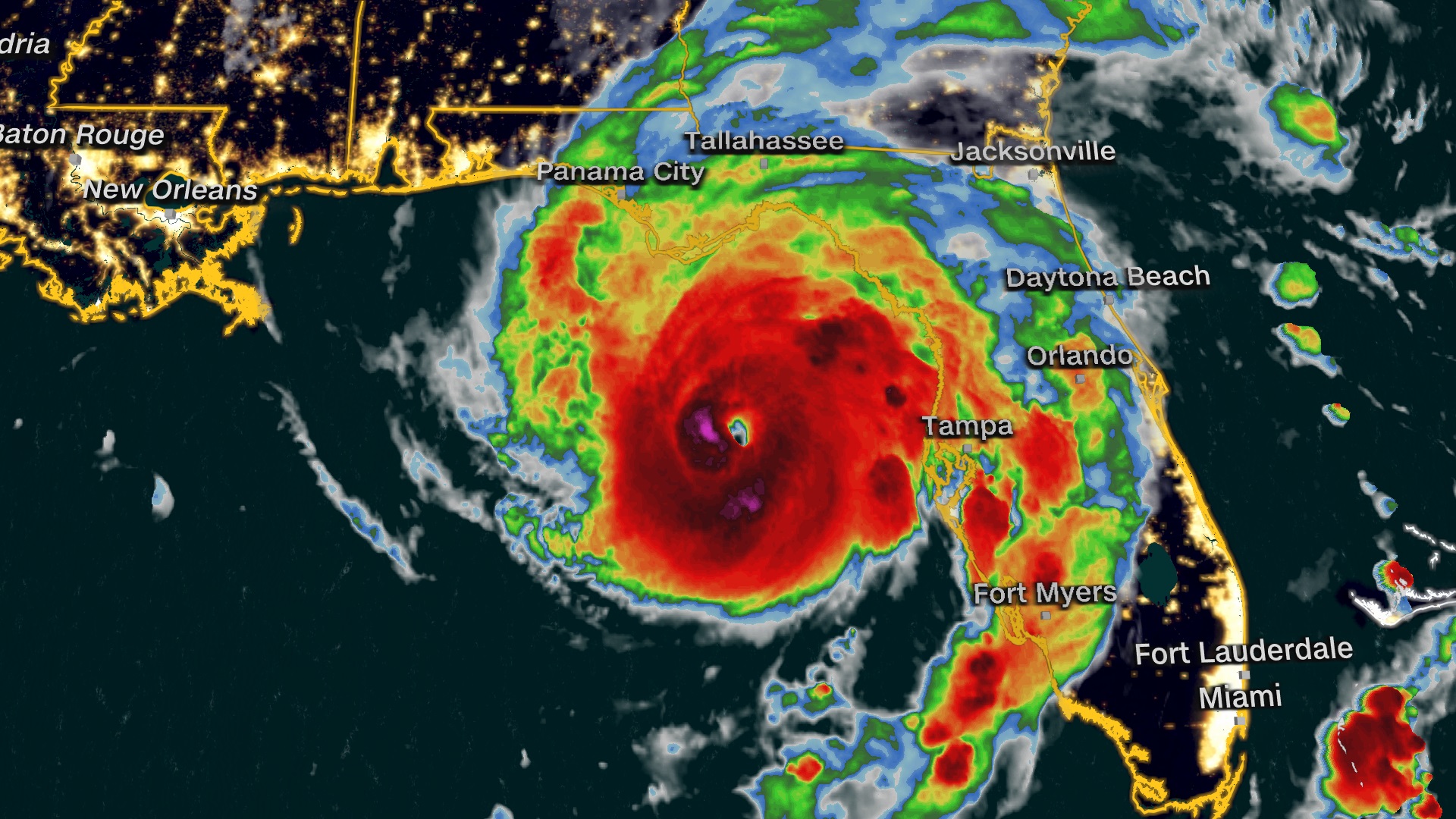 A satellite image of Idalia as it heads towards Florida on August 30.
