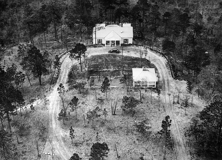 The "Little White House" is seen onApril 13, 1945, where the US President Franklin D. Roosevelt died on the afternoon of April 12, 1945 at Warm Springs in Georgia.