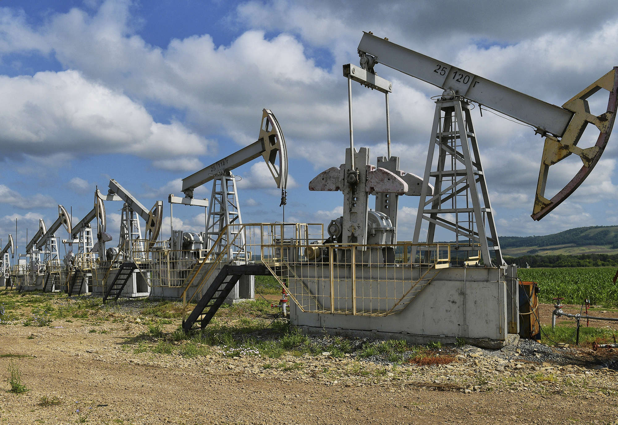 Oil field in Almetyevsk, Russia. 