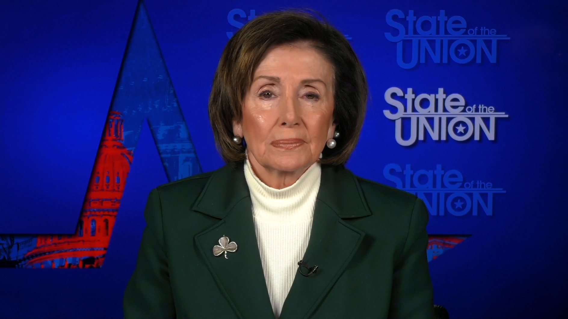 Rep. Nancy Pelosi is pictured during an interview with CNN’s “State of the Union” on March 17.