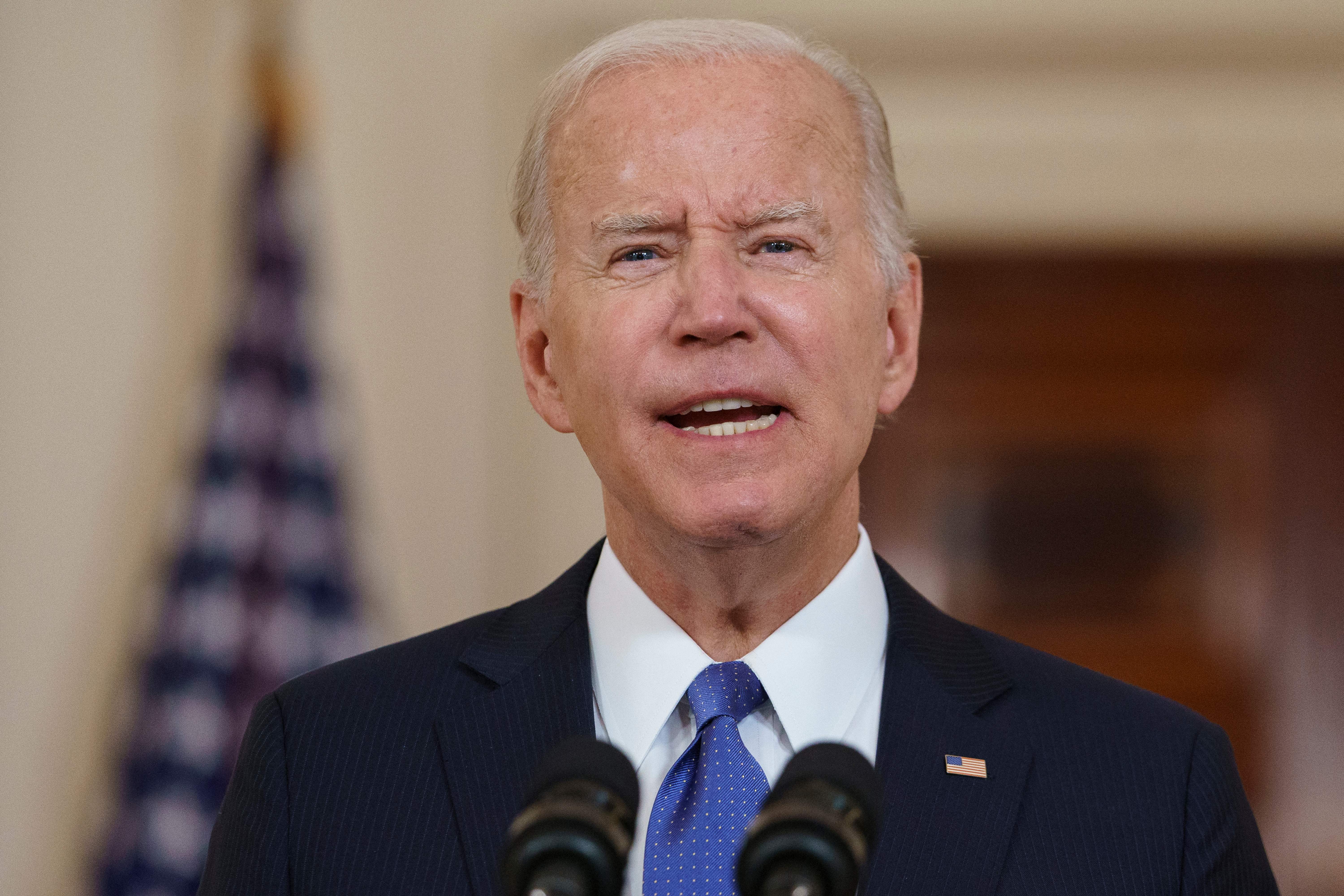 President Joe Biden speaks at the White House in Washington, on Friday, after the Supreme Court overturned Roe v. Wade.