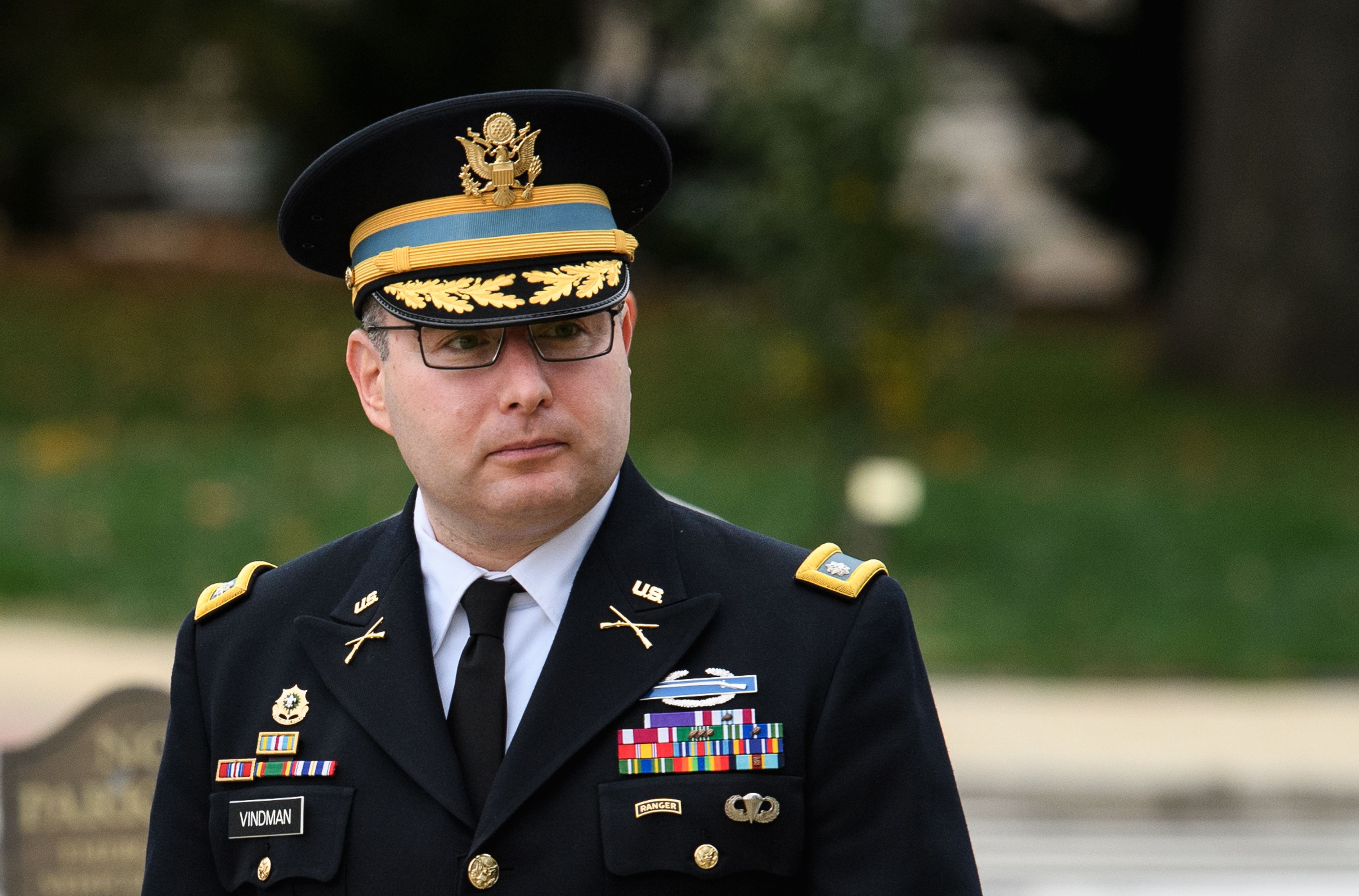Army Lt. Col. Alexander Vindman, the National Security Council's top Ukraine expert, arrives for a closed-door deposition at the US Capitol in Washington, DC on Oct. 29. 