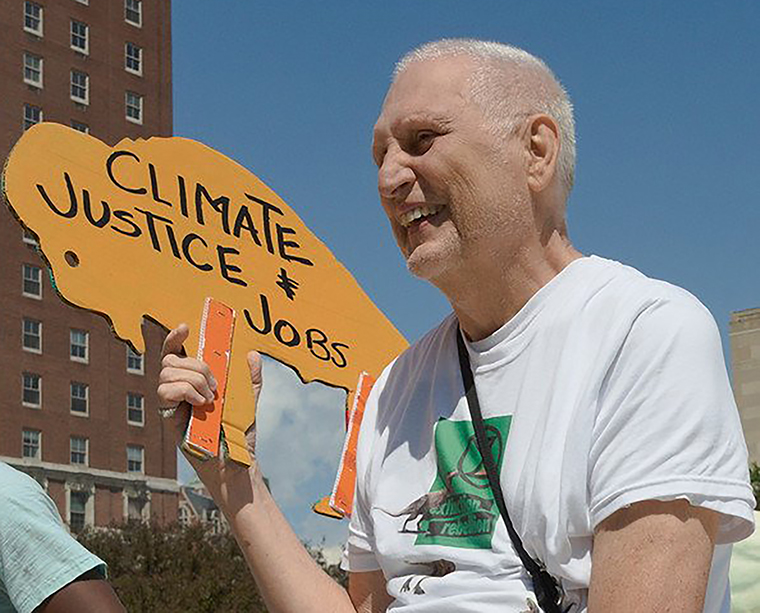 Gugino is seen in June 2019, at the Buffalo Youth Climate Strike.