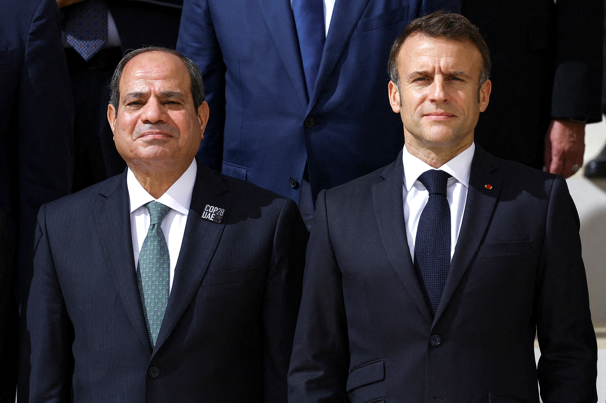 Egyptian President Abdel Fattah El-Sisi and French President Emmanuel Macron attend the United Nations Climate Change Conference in Dubai, United Arab Emirates in December 2023. 