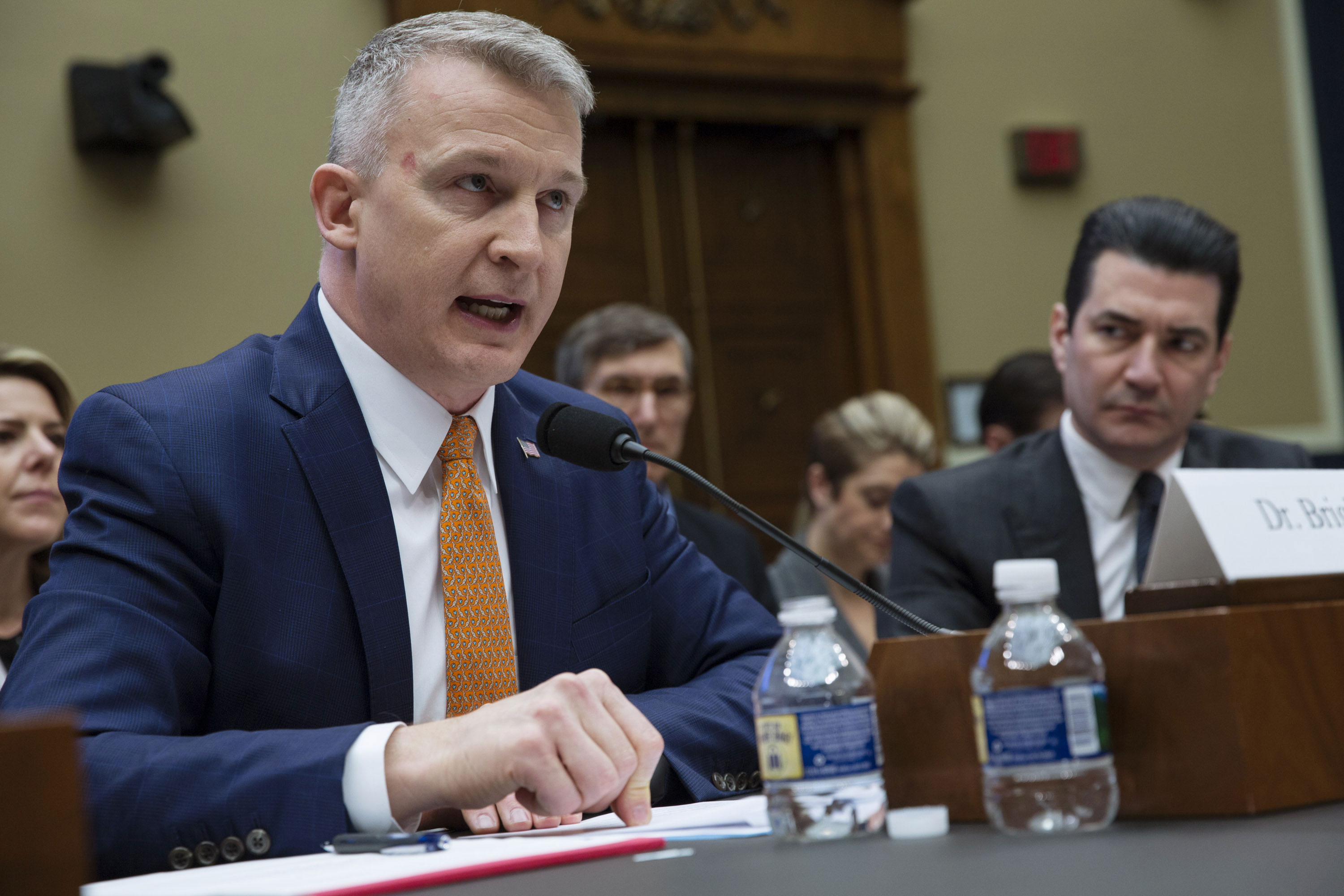 Rick Bright, ousted deputy assistant secretary for preparedness and response for Health and Human Services (HHS), speaks during a House Oversight and Investigations Subcommittee hearing in Washington on March 8, 2018. 