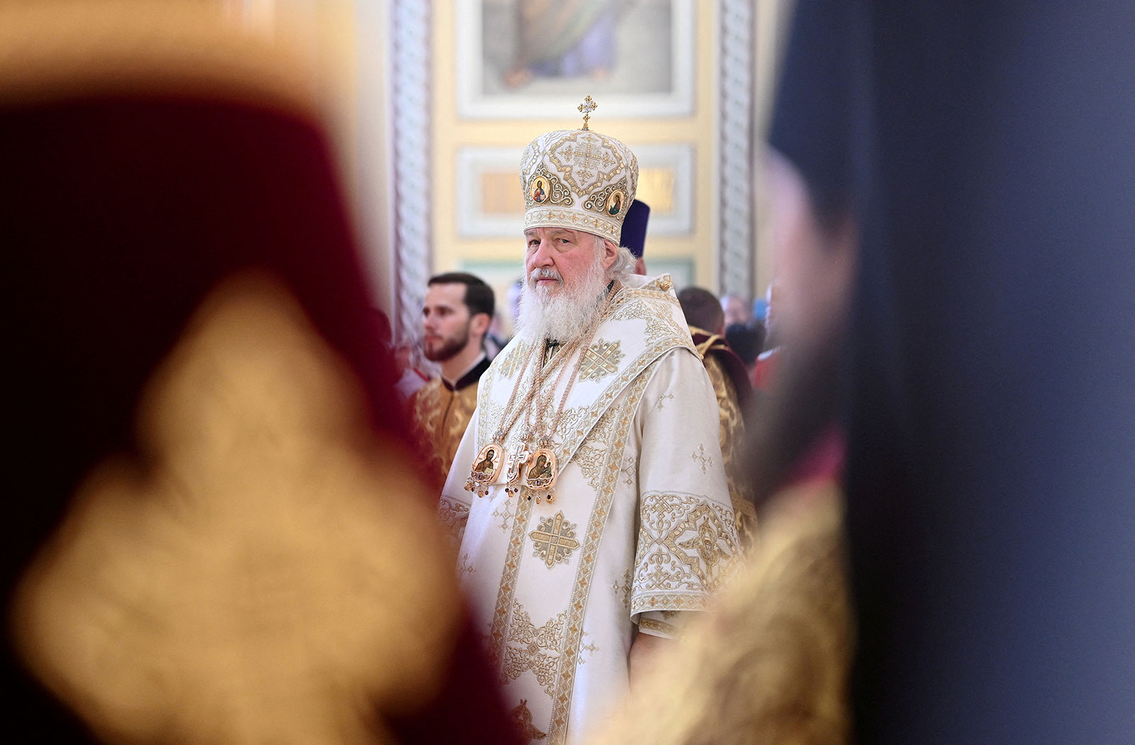 Russia's Patriarch Kirill conducts a service in Rostov-on-Don, Russia, on October 27, 2019.