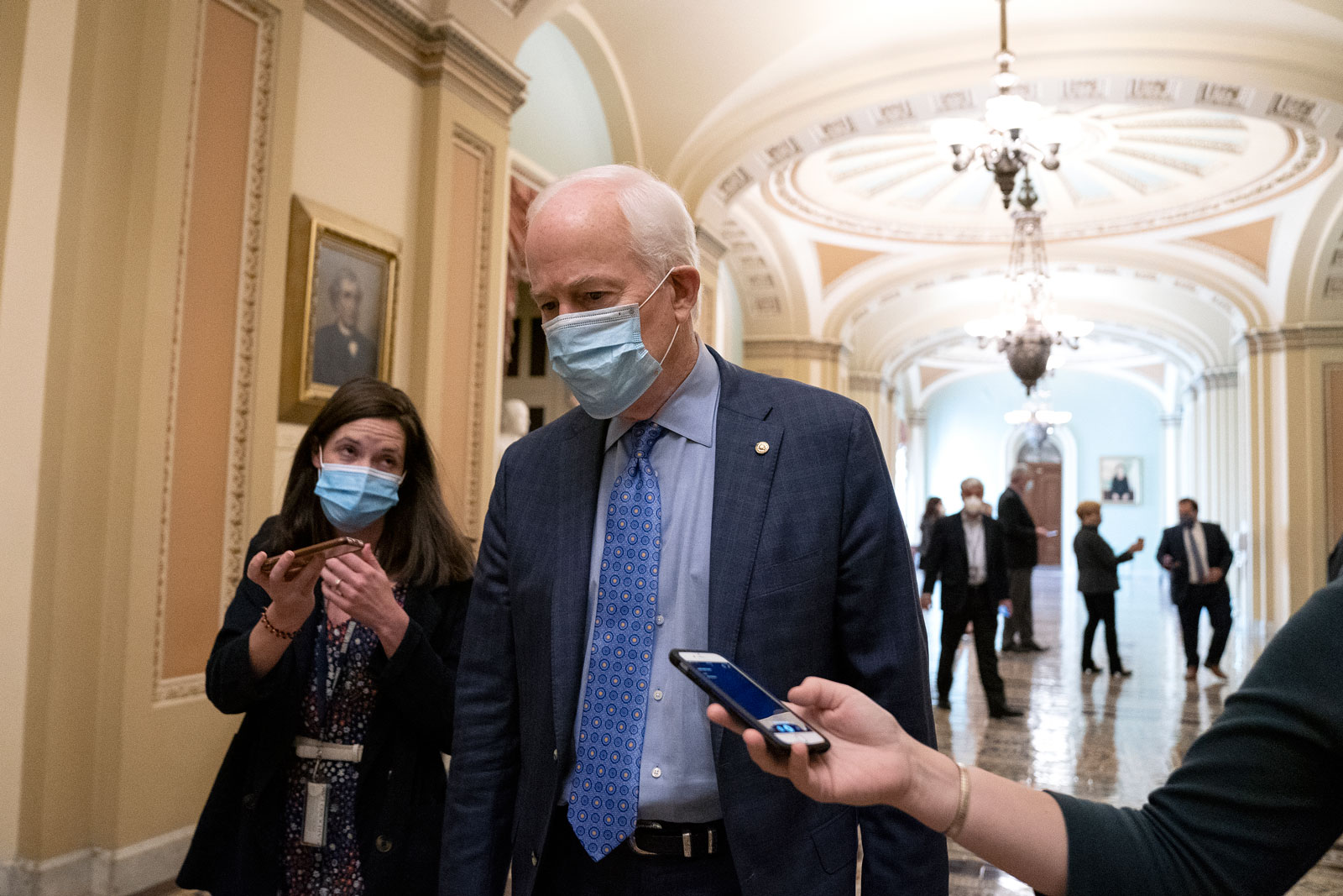 Sen. John Cornyn departs the US Capitol on September 21.