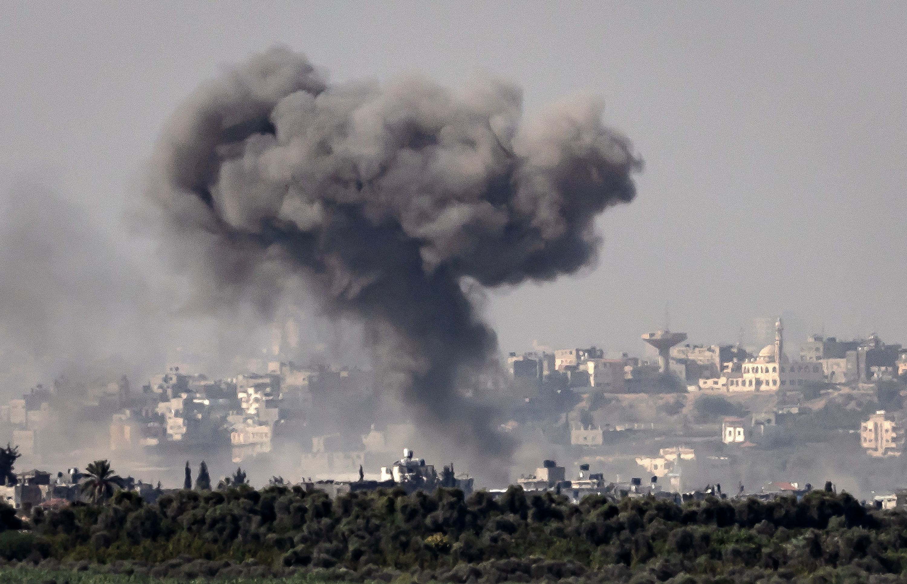 A picture shows Israeli bombardment in the Gaza Strip on November 3.