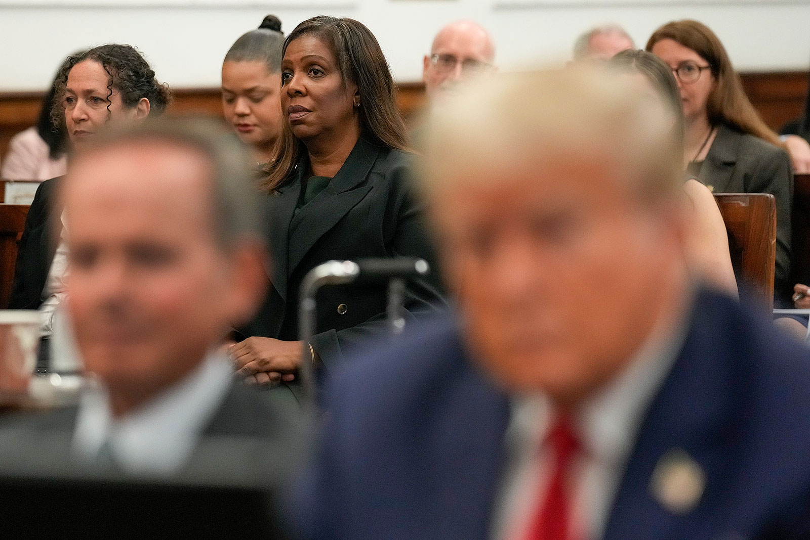 New York Attorney General Letitia James sits in the courtroom for the continuation of the trial on Tuesday.