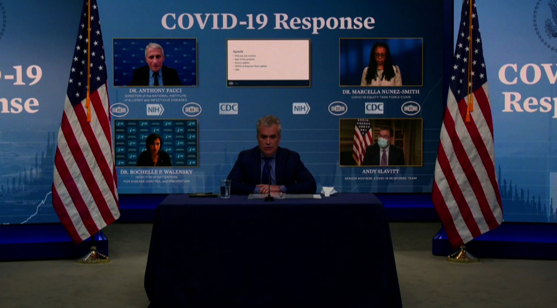 The White House Covid-19 Response Team during a briefing on January 27.