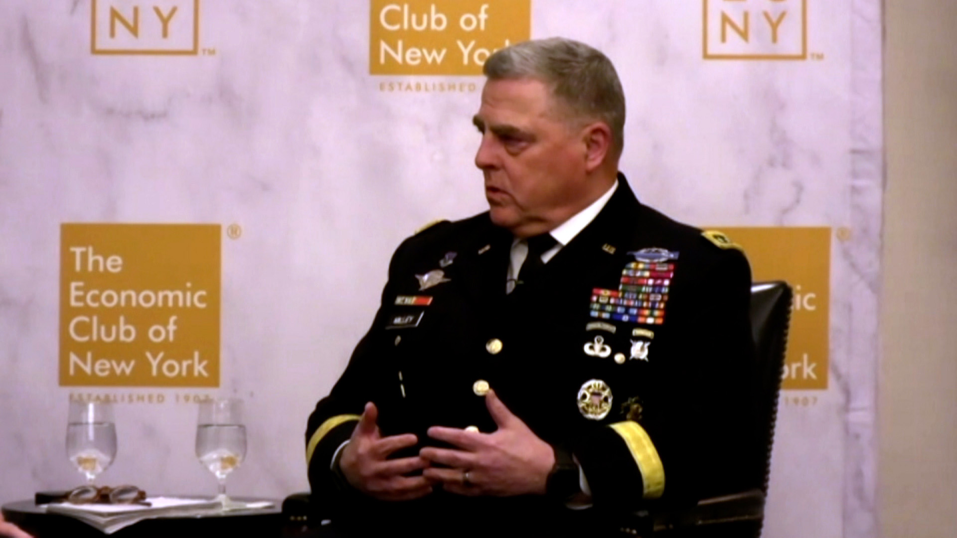 Joint Chiefs Chair Gen. Mark Milley, speaks at an event at The Economic Club of New York, called Russia’s invasion of Ukraine a “tremendous strategic mistake” on Wednesday November 9. 