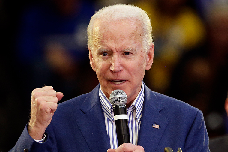 Biden speaks at a campaign event at Saint Augustine's University in Raleigh, North Carolina, Saturday, February 29. 