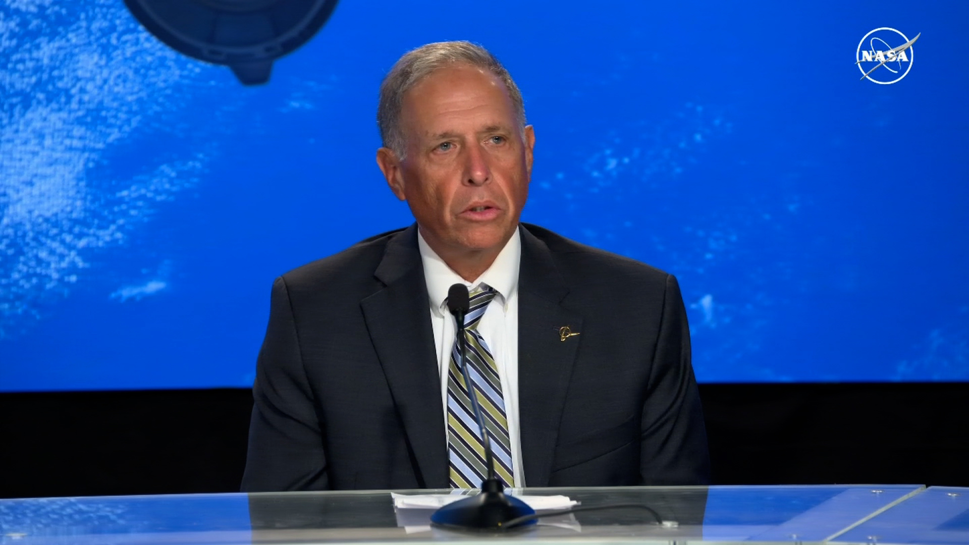 Mark Nappi, vice president and program manager for the Commercial Crew Program at Boeing, speaks at a news conference in Cape Canaveral, Florida, on June 1.