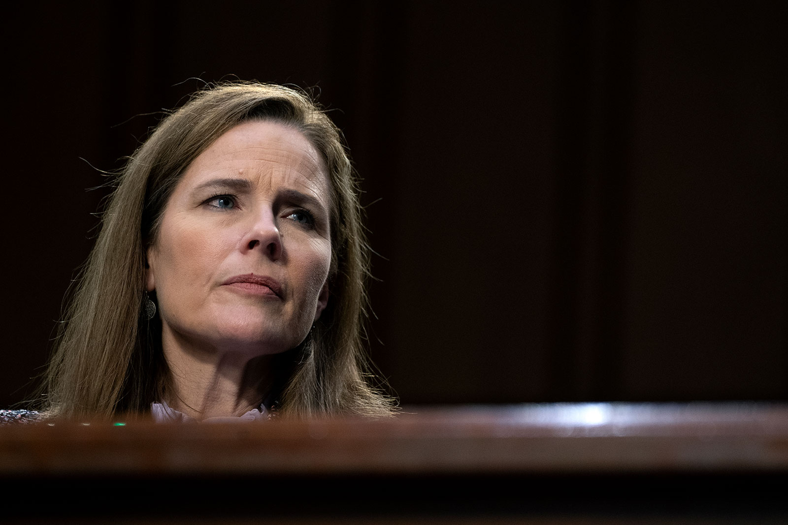Justice Amy Coney Barrett testifies in front of the Senate Judiciary Committee in 2020. 