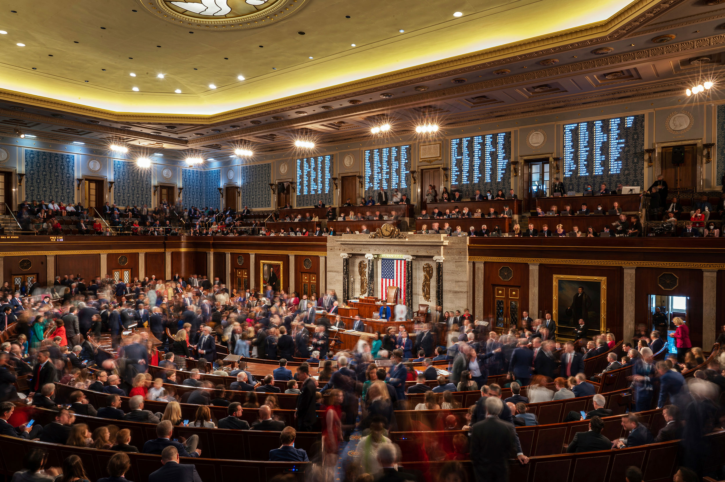 Representatives meet in the House chamber on Tuesday.