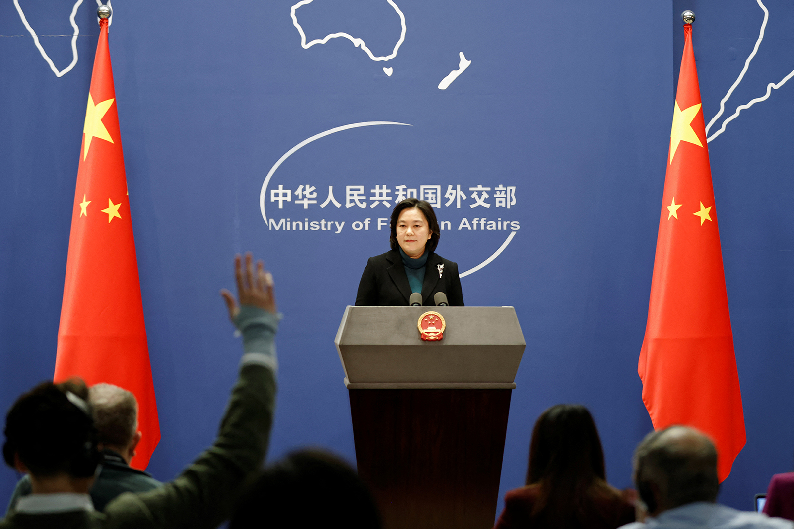 Chinese Foreign Ministry spokesperson Hua Chunying attends a news conference in Beijing, China, on February 24.