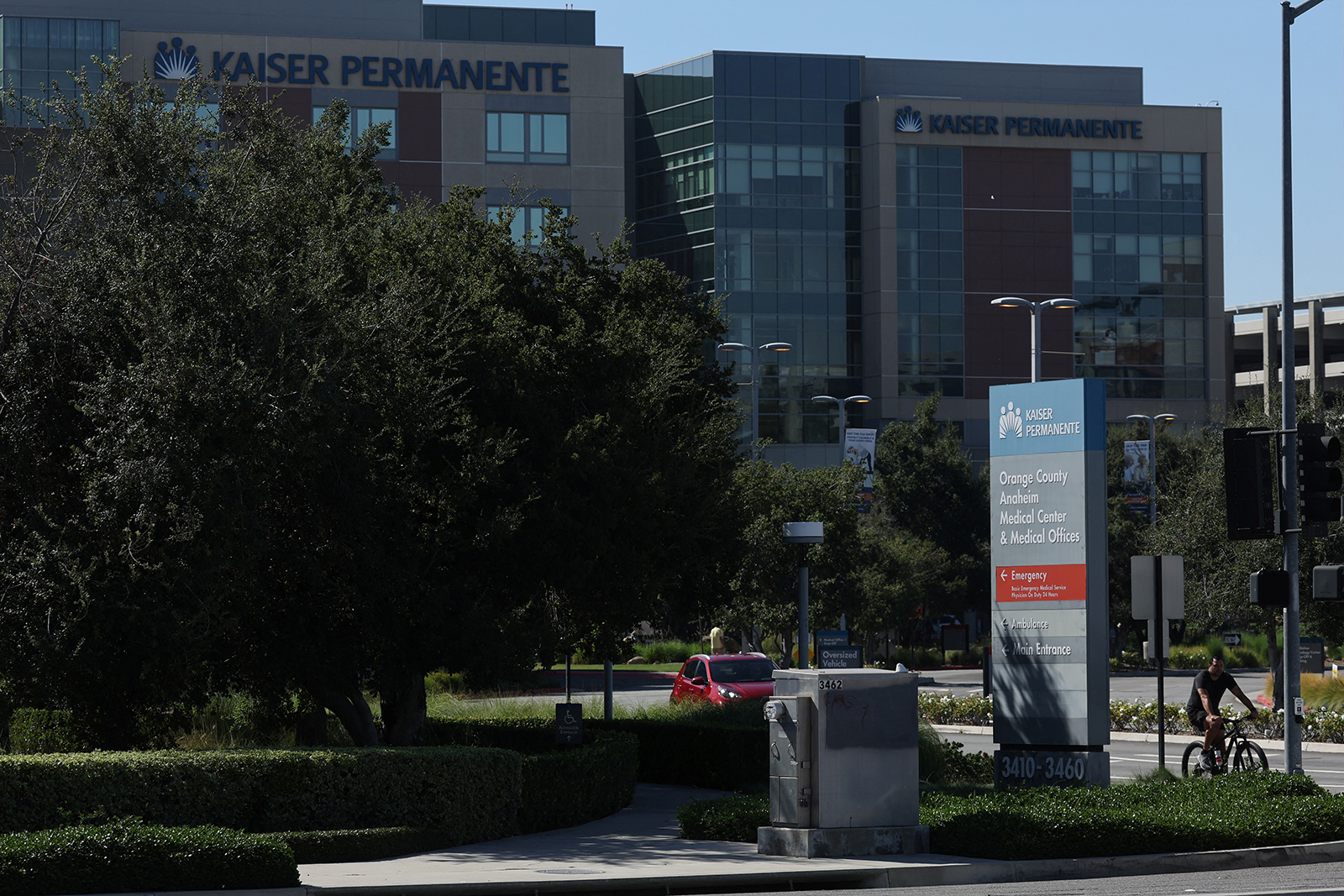 A Kaiser Permanente health care center is pictured in Anaheim, California, on October 3 as more than 75,000 Kaiser Permanente healthcare workers could go on strike from Oct. 4 to Oct. 7 across the United States. 