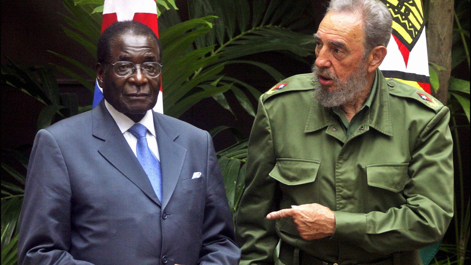 Mugabe and Cuban President Fidel Castro are seen in Havana, Cuba, in September 2005.