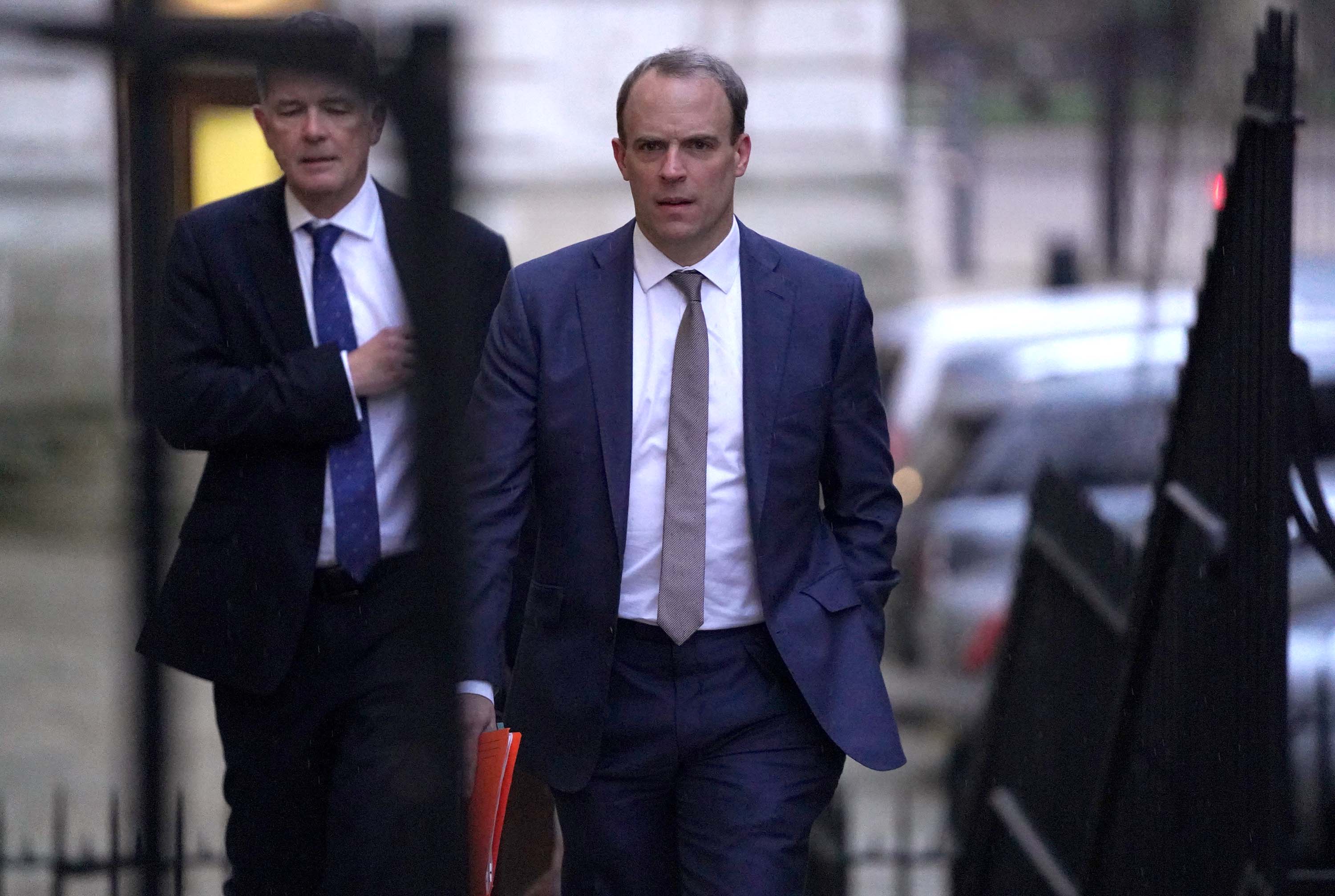 UK Foreign Secretary Dominic Raab arrives to meet with Prime Minister Boris Johnson on January 6 in London, England. Credit: Peter Summers/Getty Images