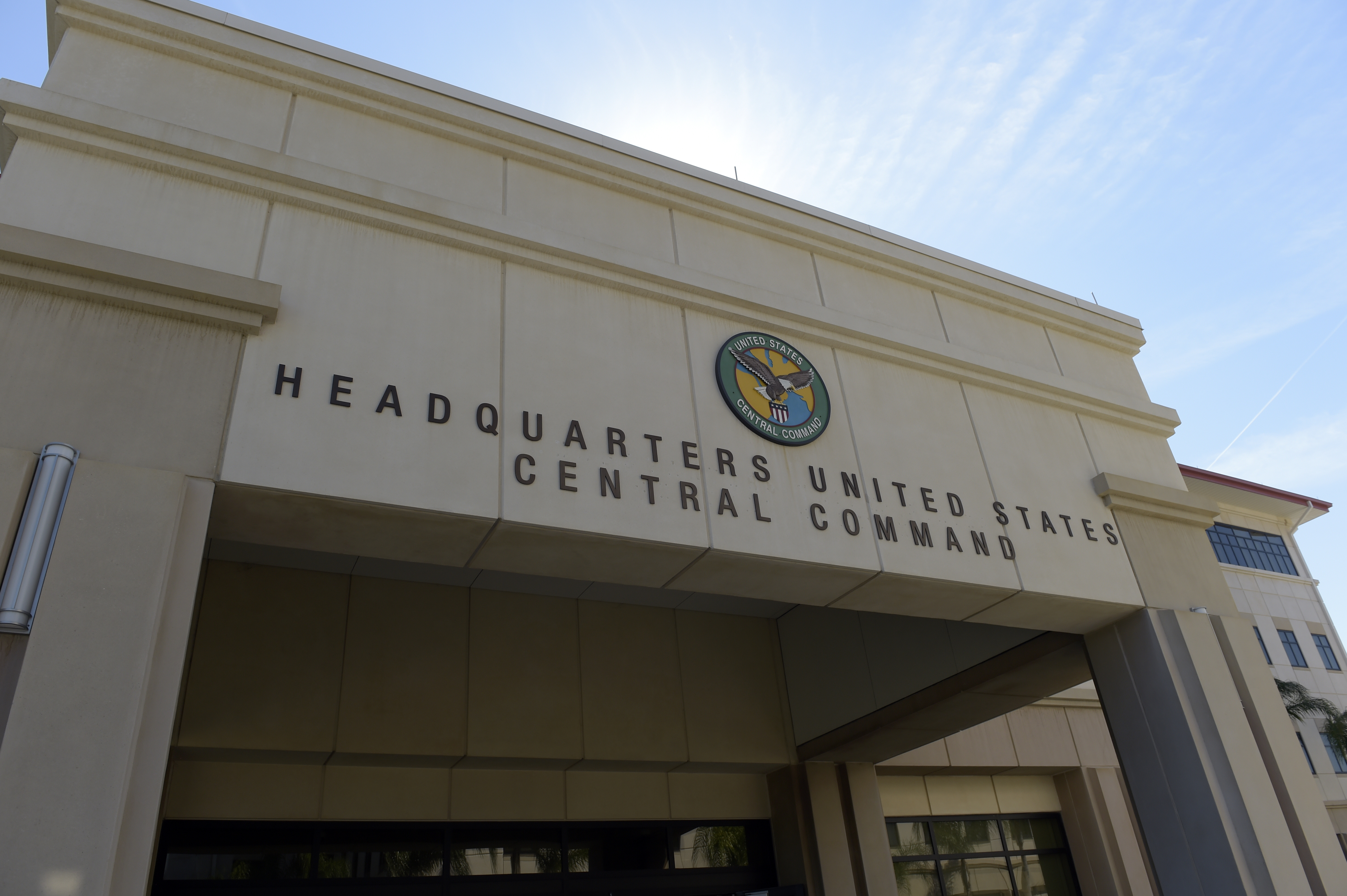 The headquarters of the United States Central Command at MacDill Air Force Base in Tampa, Florida, is pictured on February 6, 2017.