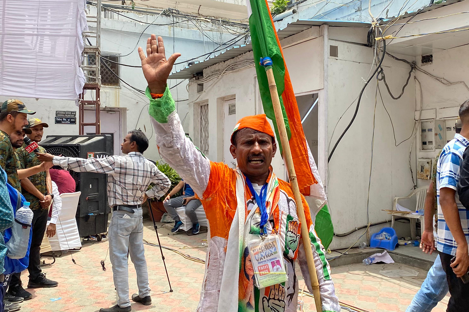 Lakshman Valhekar at the Congress party headquarters in Delhi, India, on June 4.
