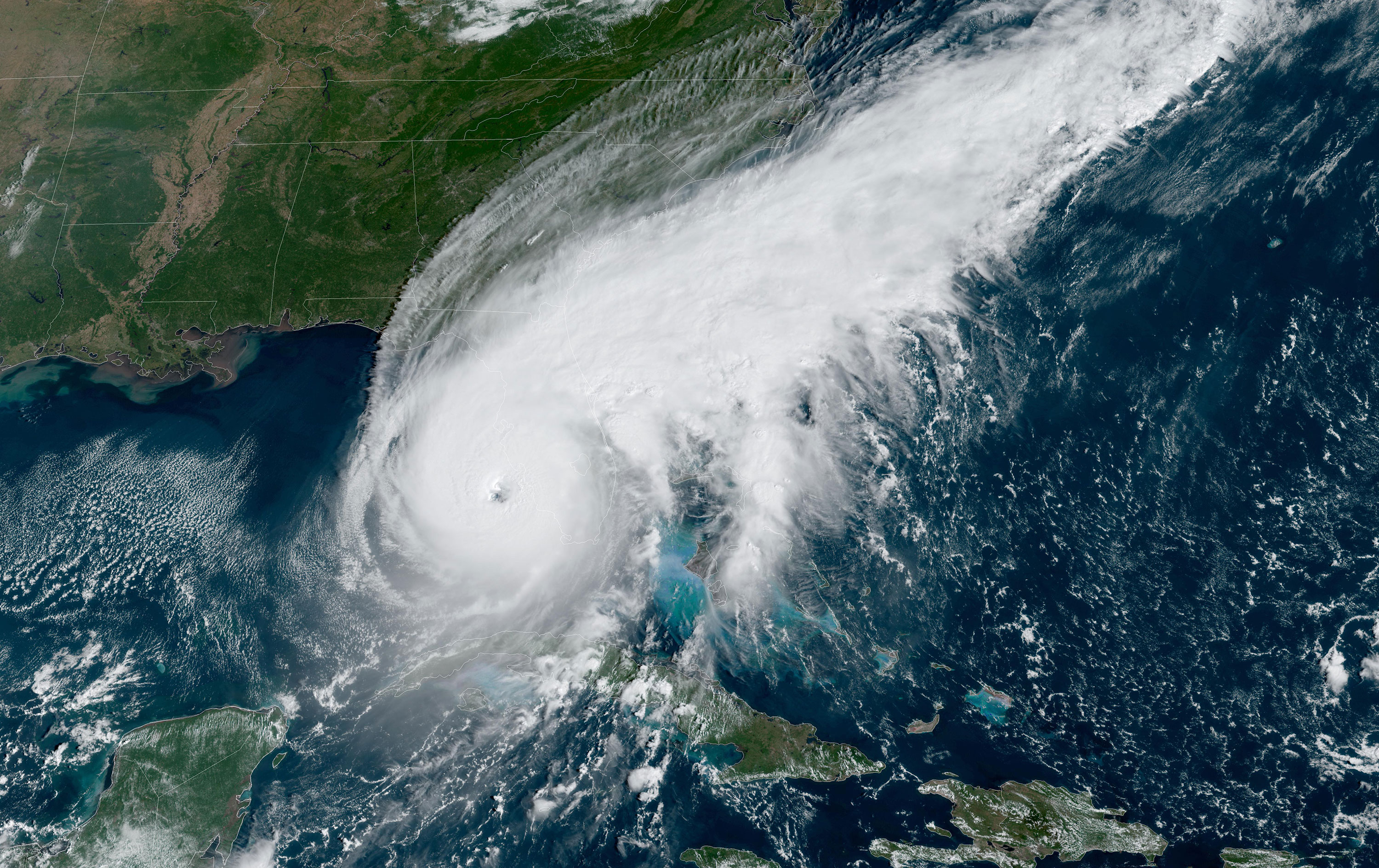 A satellite image from the National Oceanic and Atmospheric Administration shows Hurricane Ian approaching Florida on Wednesday at 10:41 a.m. ET.