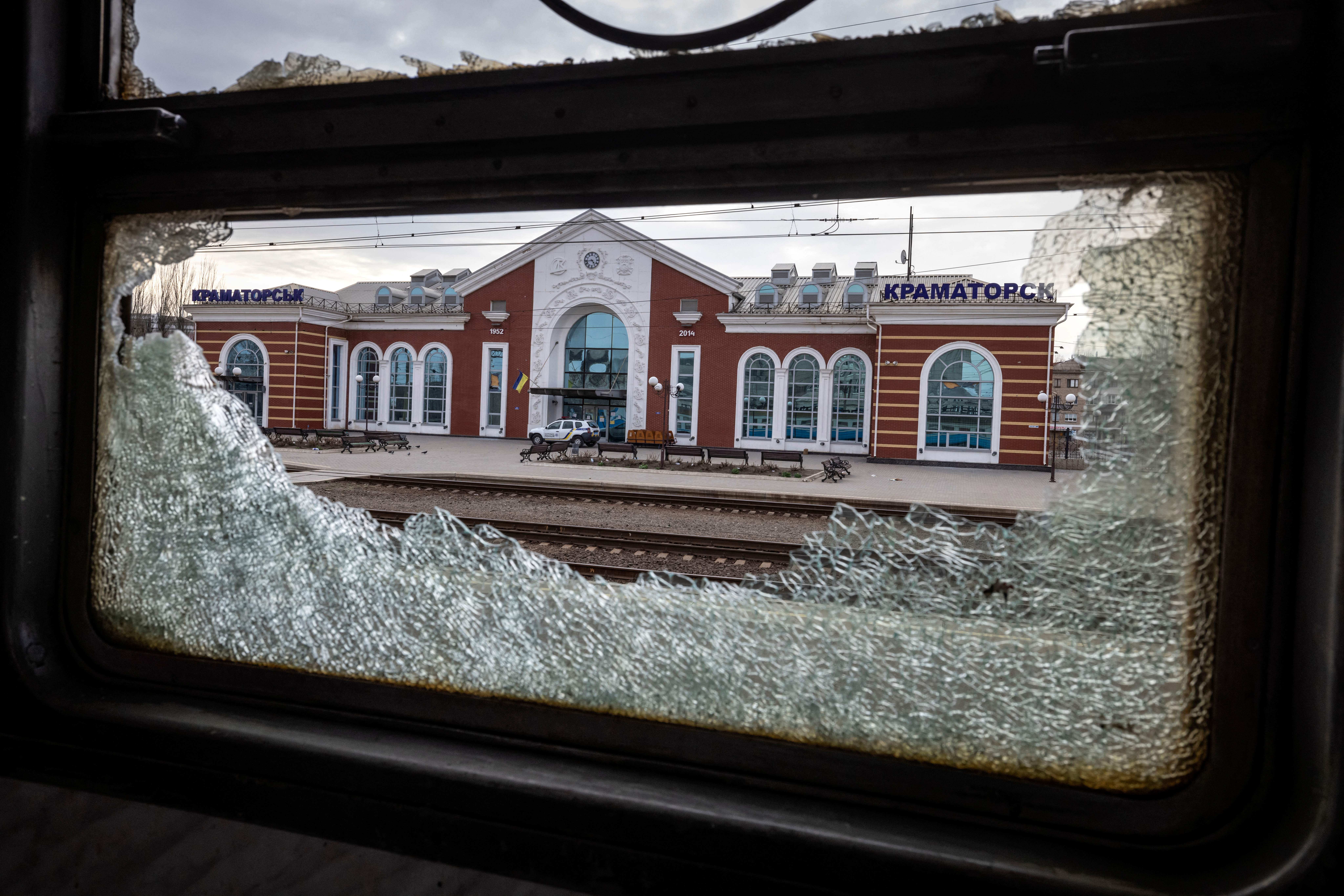 Kramatorsk train station seen following the attack on Friday. 