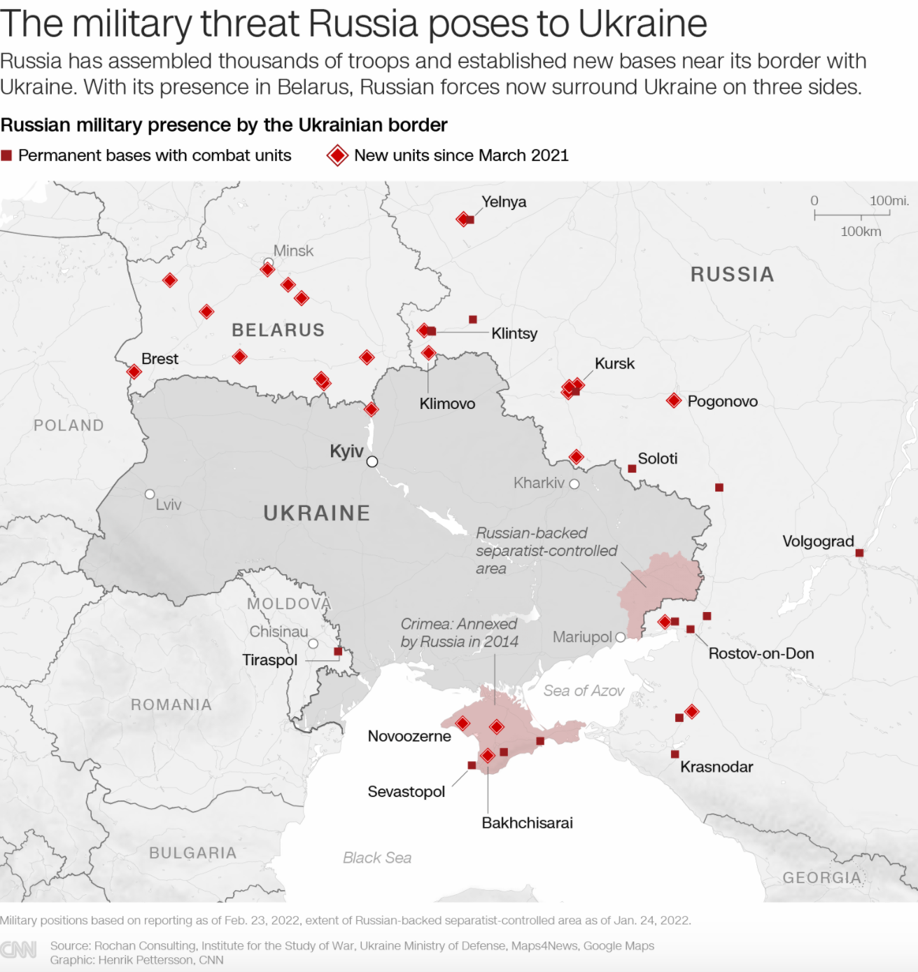 80 of Russian forces at Ukraine's border are in "forward positions, ready to go," US defense