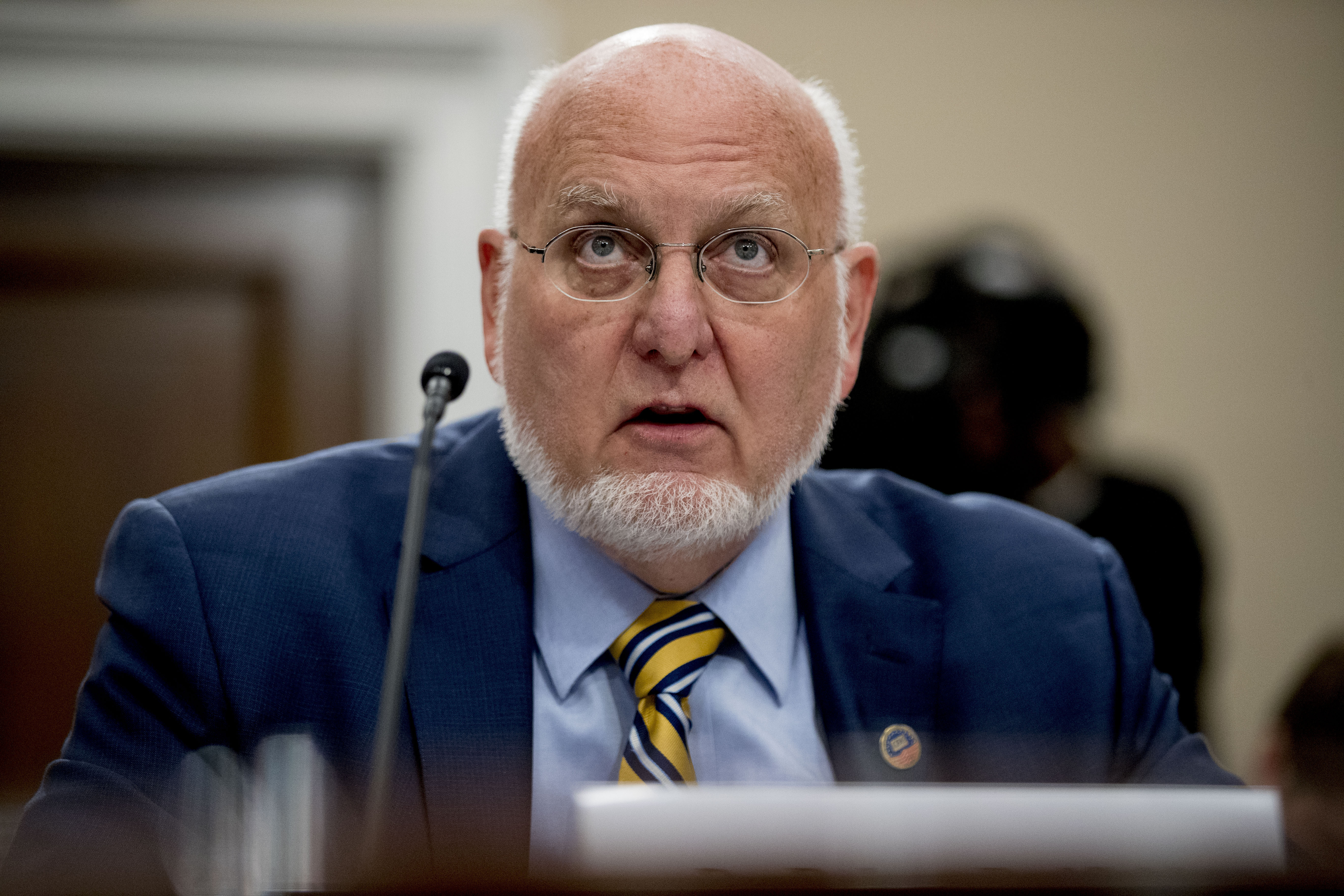 Centers for Disease Control and Prevention Director Dr. Robert Redfield testifies before a House Appropriations subcommittee hearing on the Centers for Disease Control and Prevention budget on Capitol Hill, on Tuesday, March 10.