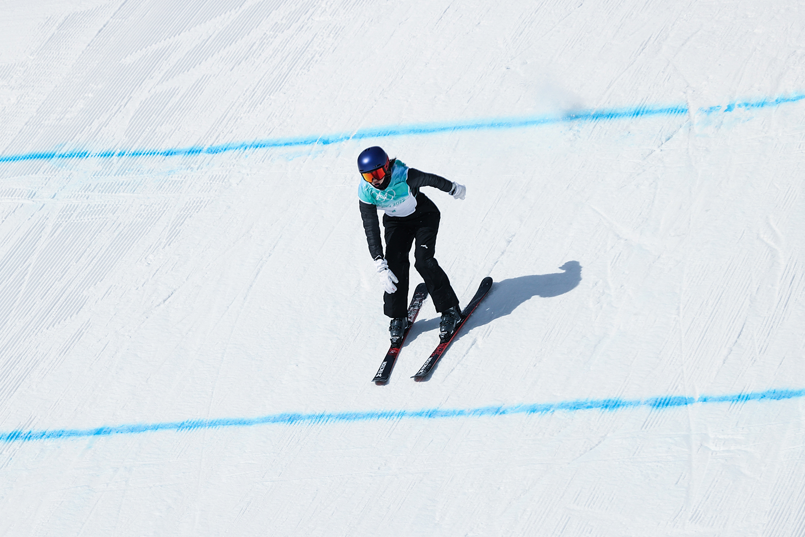 Eileen Gu of Team China competes during the women's freestyle skiing freeski big air qualification on Monday.