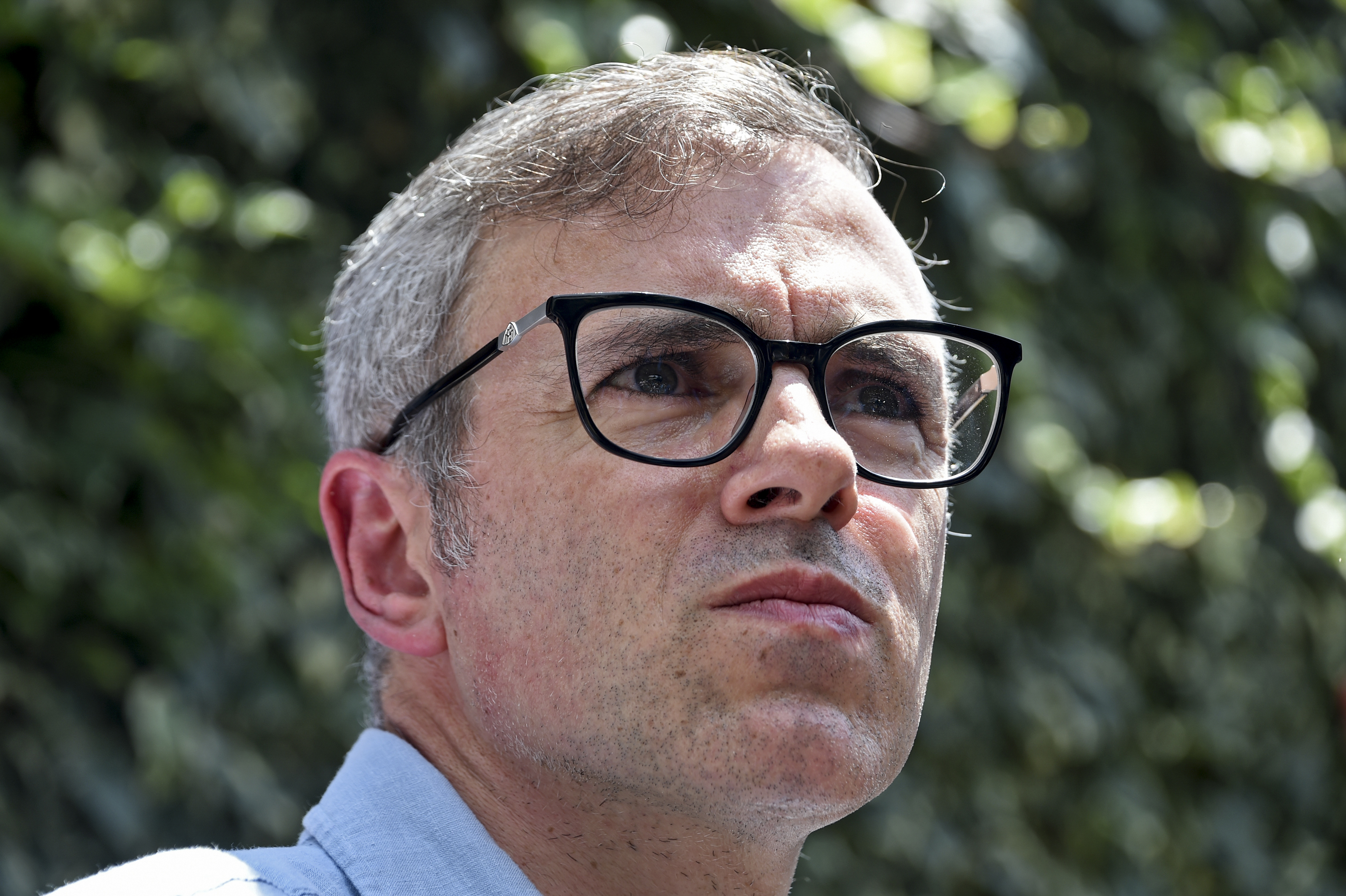 Former Chief Minister of Jammu and Kashmir Omar Abdullah speaks during a press conference in Srinagar on Saturday.