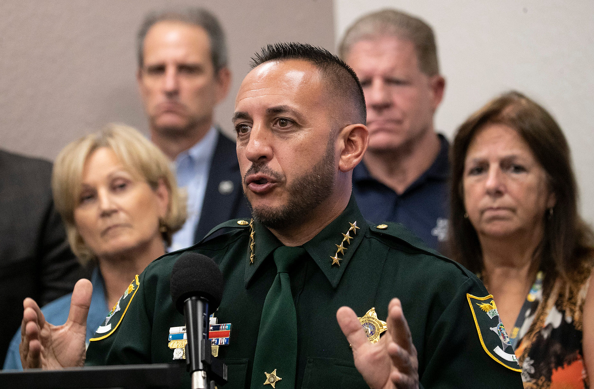 Lee County Sheriff Carmine Marceno speaks during a press conference about Hurricane Ian preparations on Monday, Sept 26.
