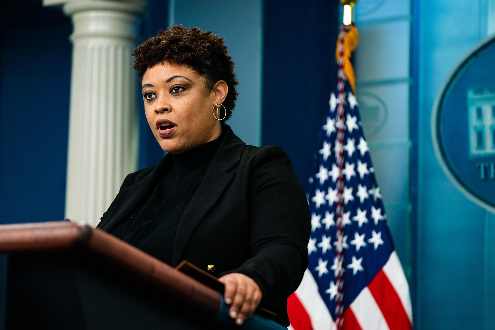 Office of Management and Budget Director Shalanda Young speak at the White House in Washington DC, on May 4.