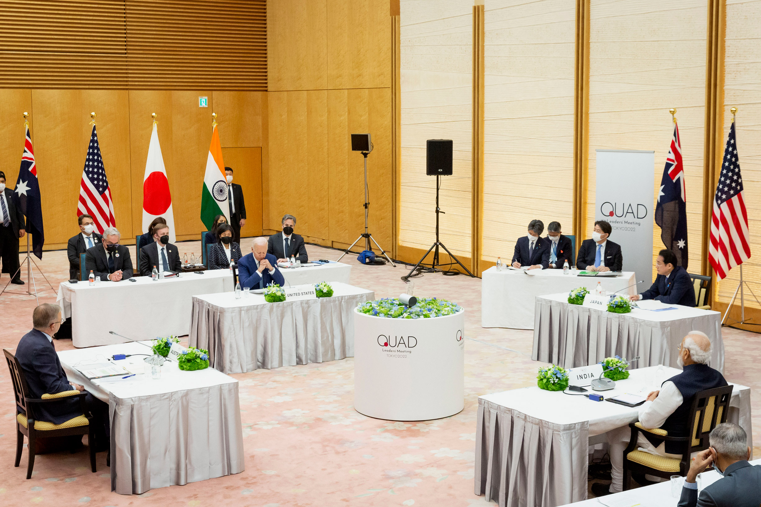 U.S. President Joe Biden, Japanese Prime Minister Fumio Kishida, Indian Prime Minister Narendra Modi and Australian Prime Minister Anthony Albanese attend the Qua summit in Tokyo on May 24.