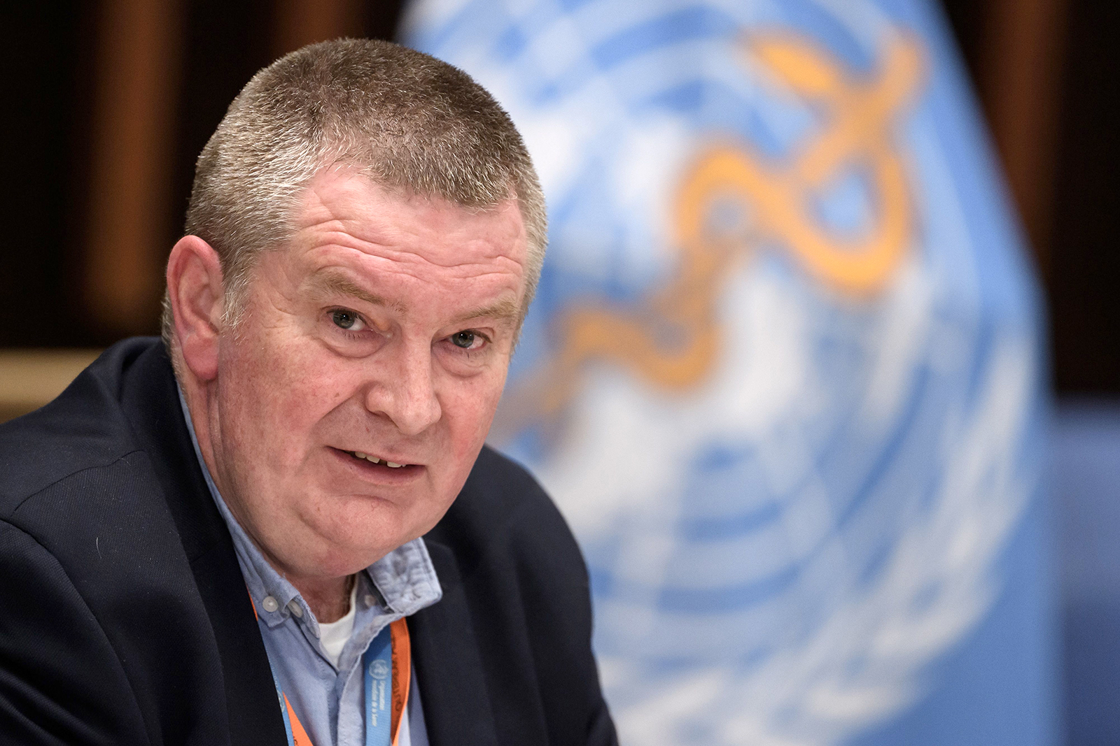 WHO Health Emergencies Programme head Michael Ryan attends a press conference at the WHO headquarters in Geneva, Switzerland on July 3.